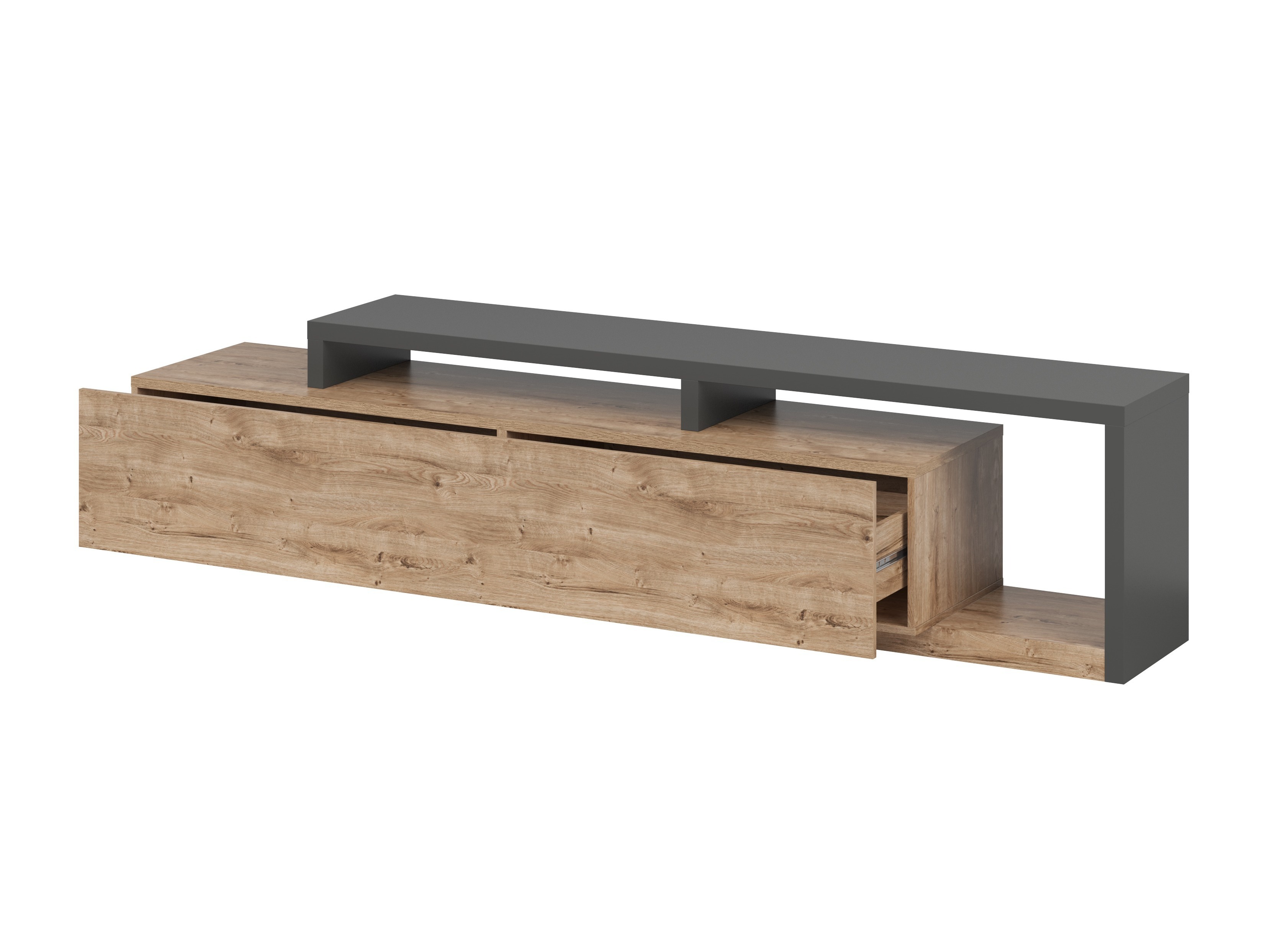 TV galds Lutiva 103 (Antracīts + Ribbec ozols)