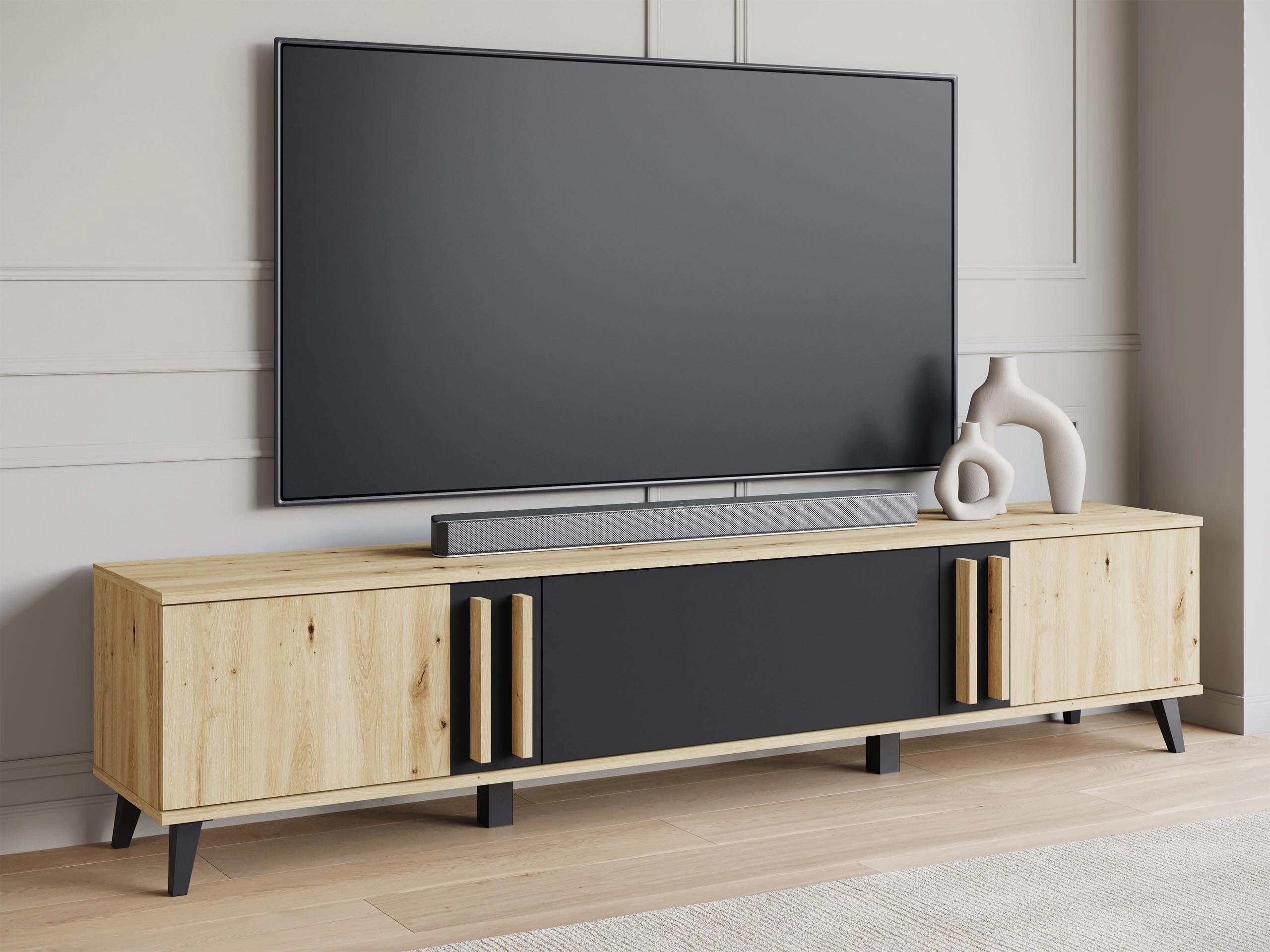 TV galds Facetor (Artisan ozols + Grafīts)