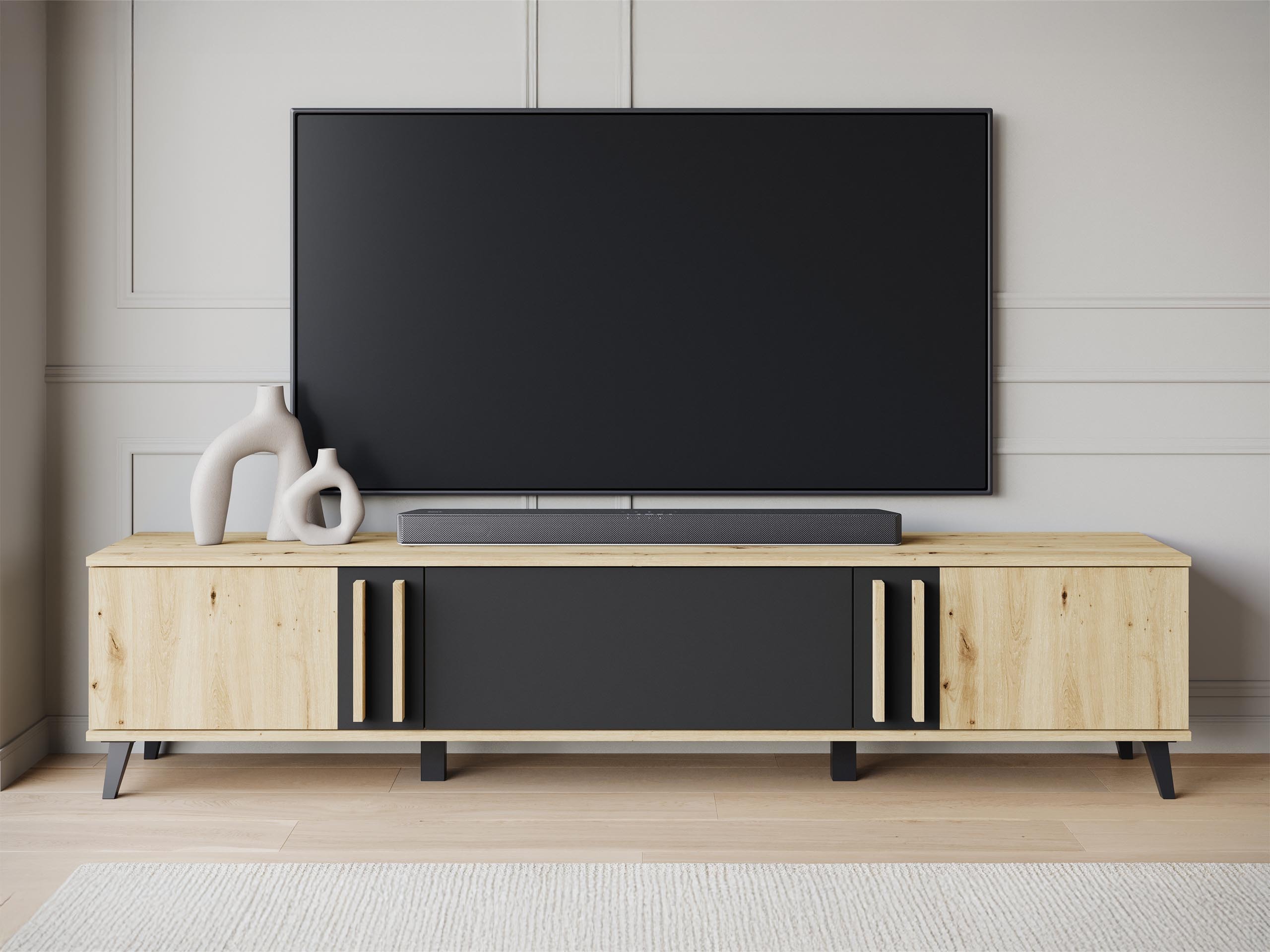 TV galds Facetor (Artisan ozols + Grafīts)