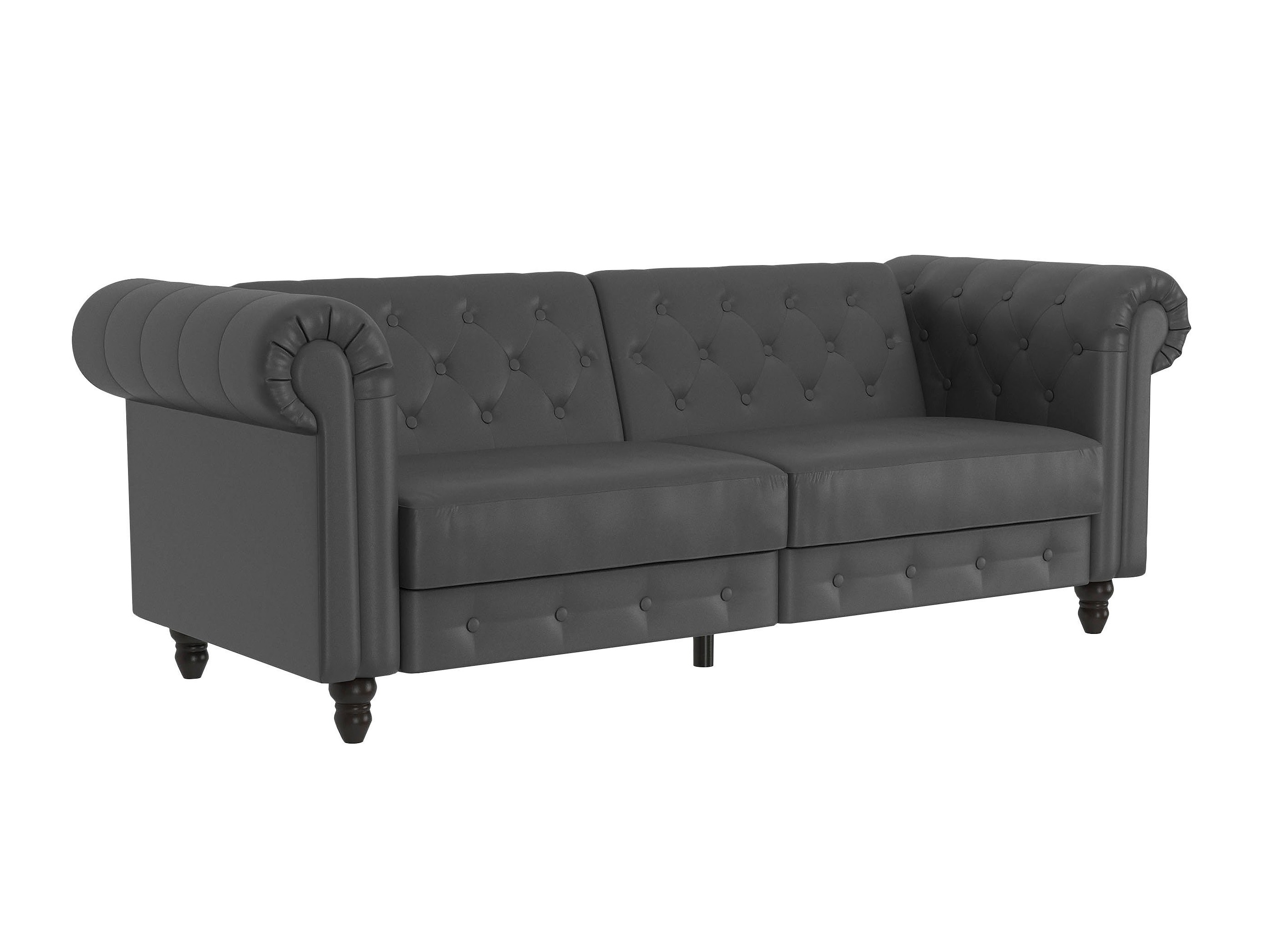 Chesterfield dīvāns Tulsa 217 (Tumši pelēks)
