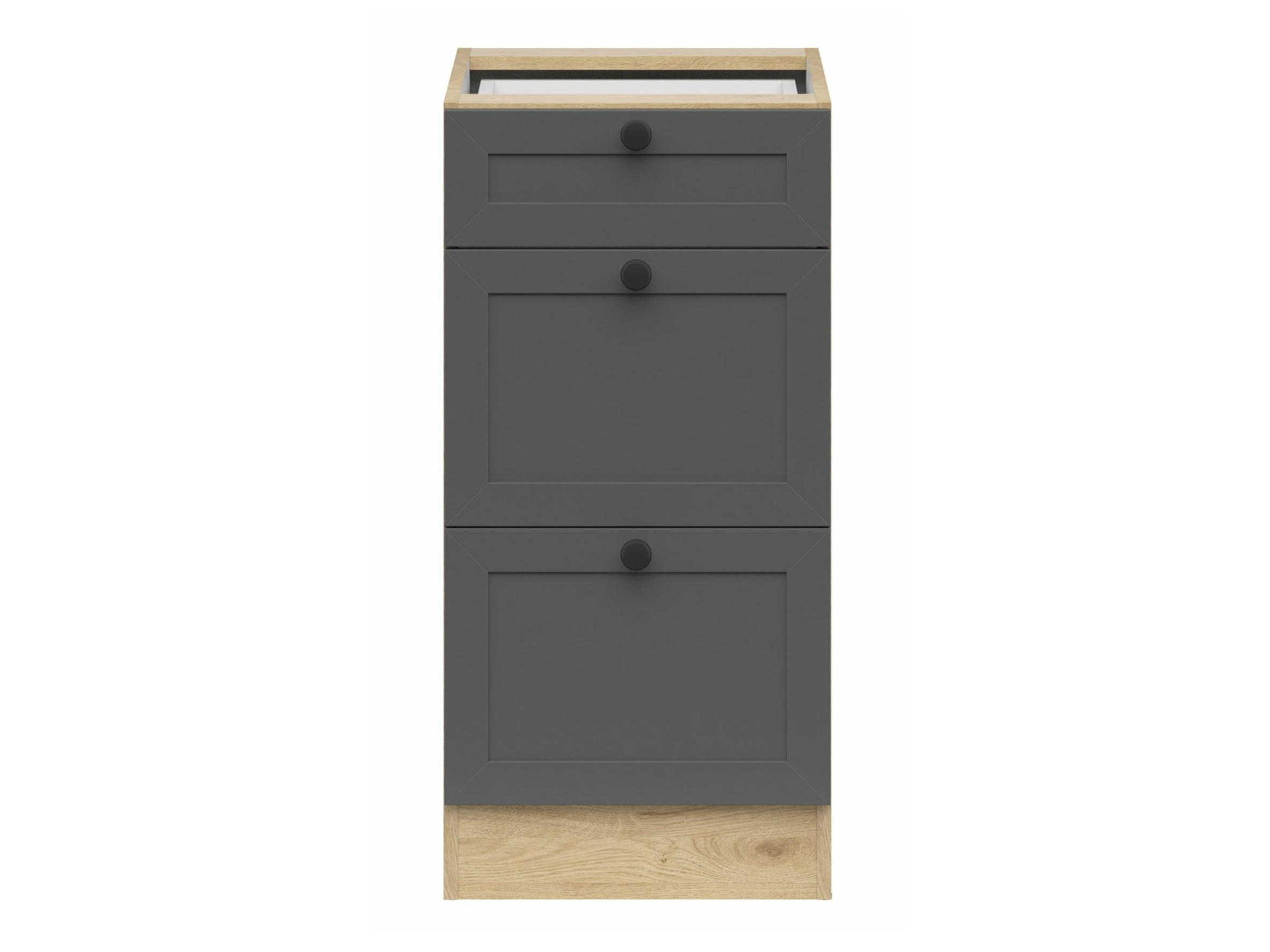 Moduļu skapis ar atvilktnēm Classic Grey Oak 107