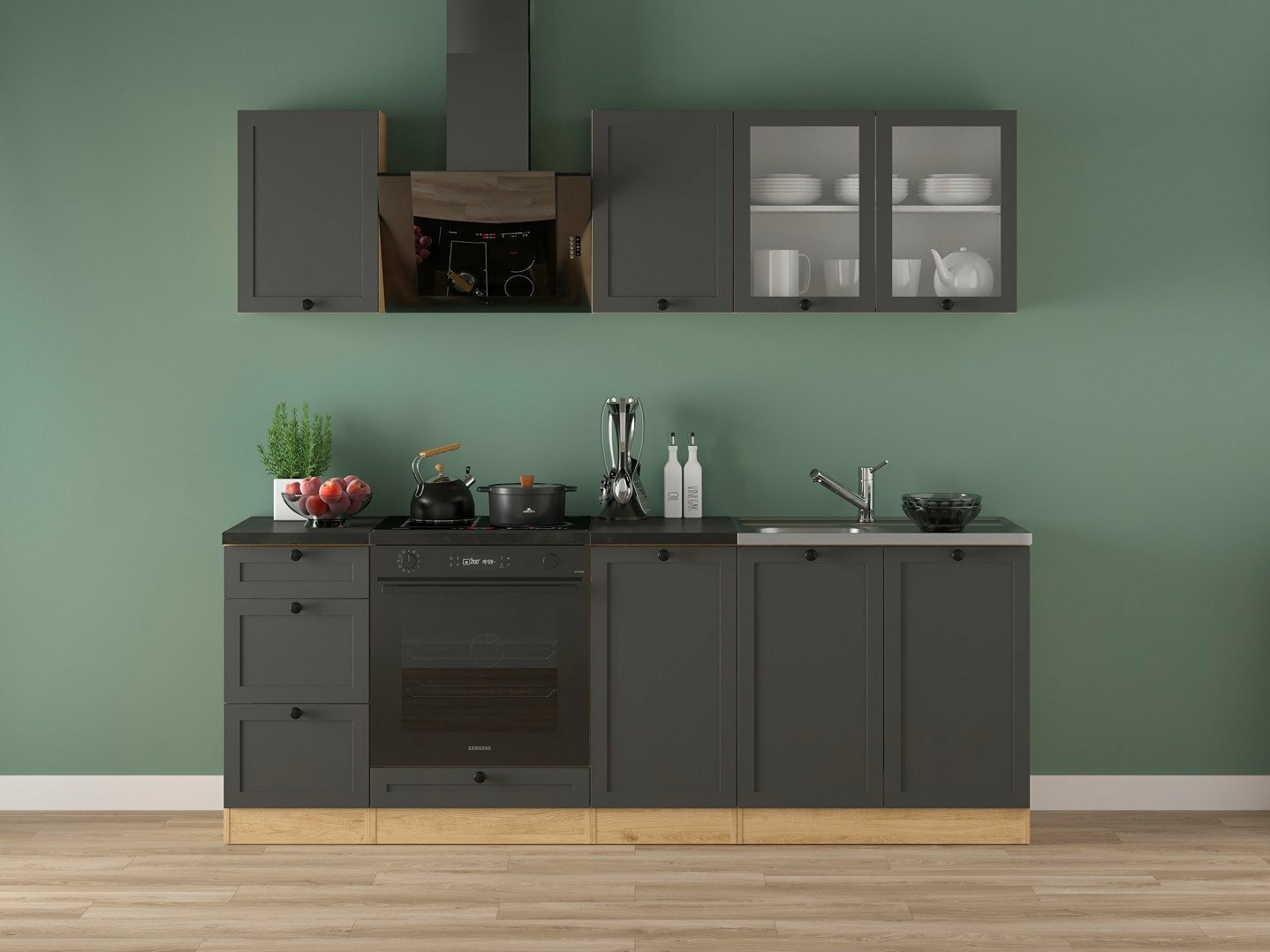 Moduļu virtuves komplekts Classic Grey Oak 117