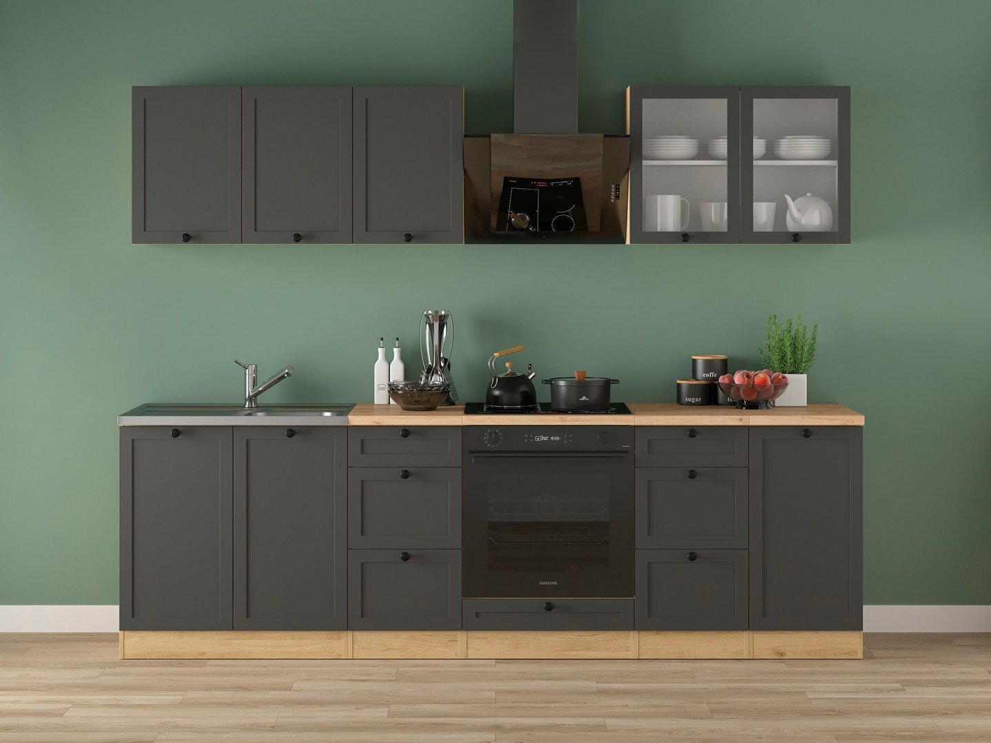 Moduļu virtuves komplekts Classic Grey Oak 118