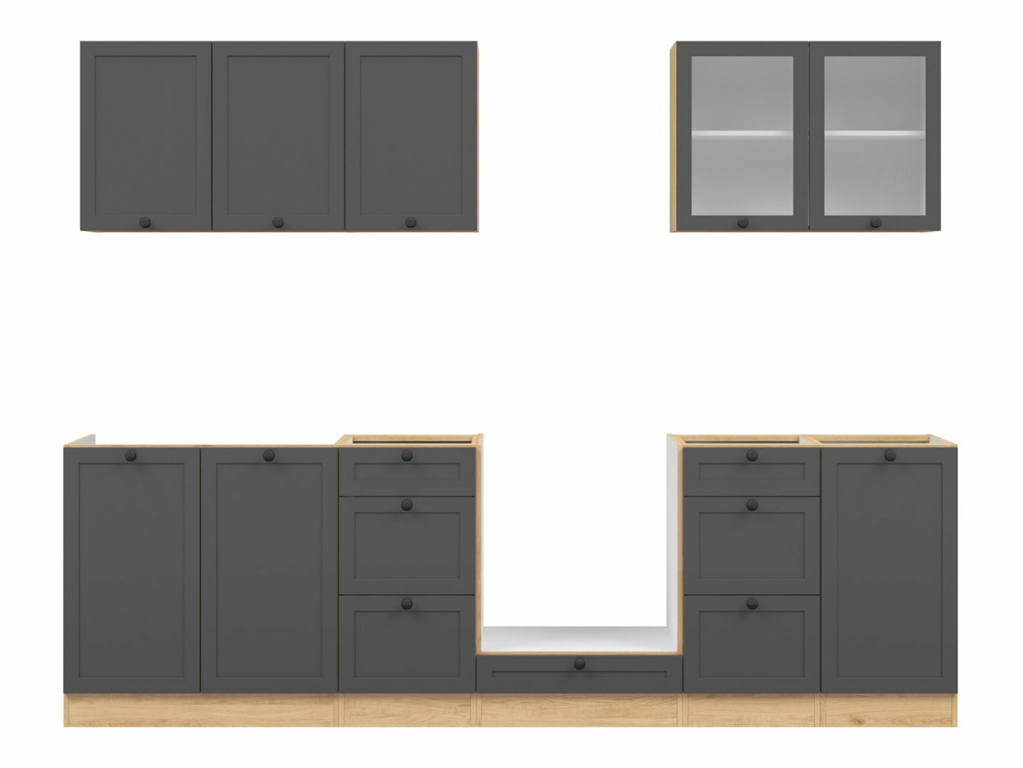 Moduļu virtuves komplekts Classic Grey Oak 118