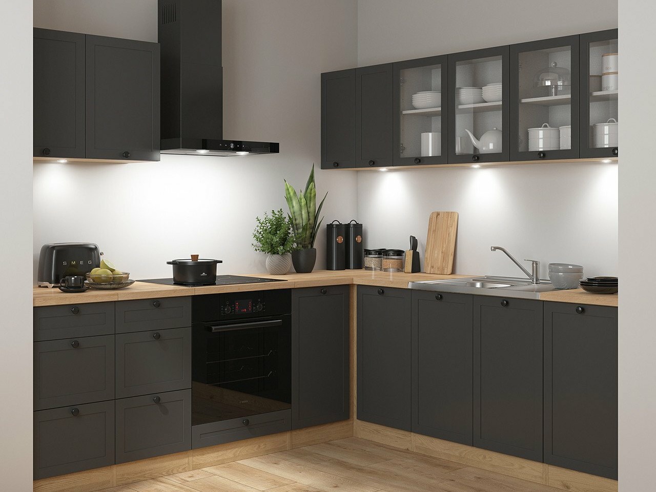 Moduļu virtuves komplekts Classic Grey Oak 121