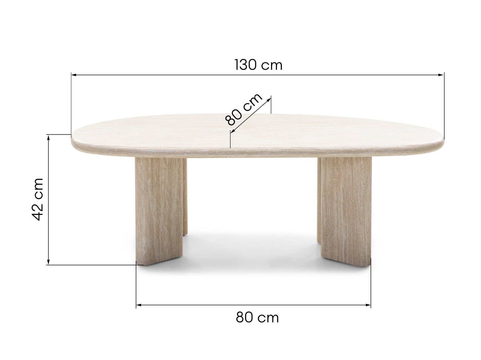 Žurnālu galdiņš Burleson 476 (Gaišs Travertine)