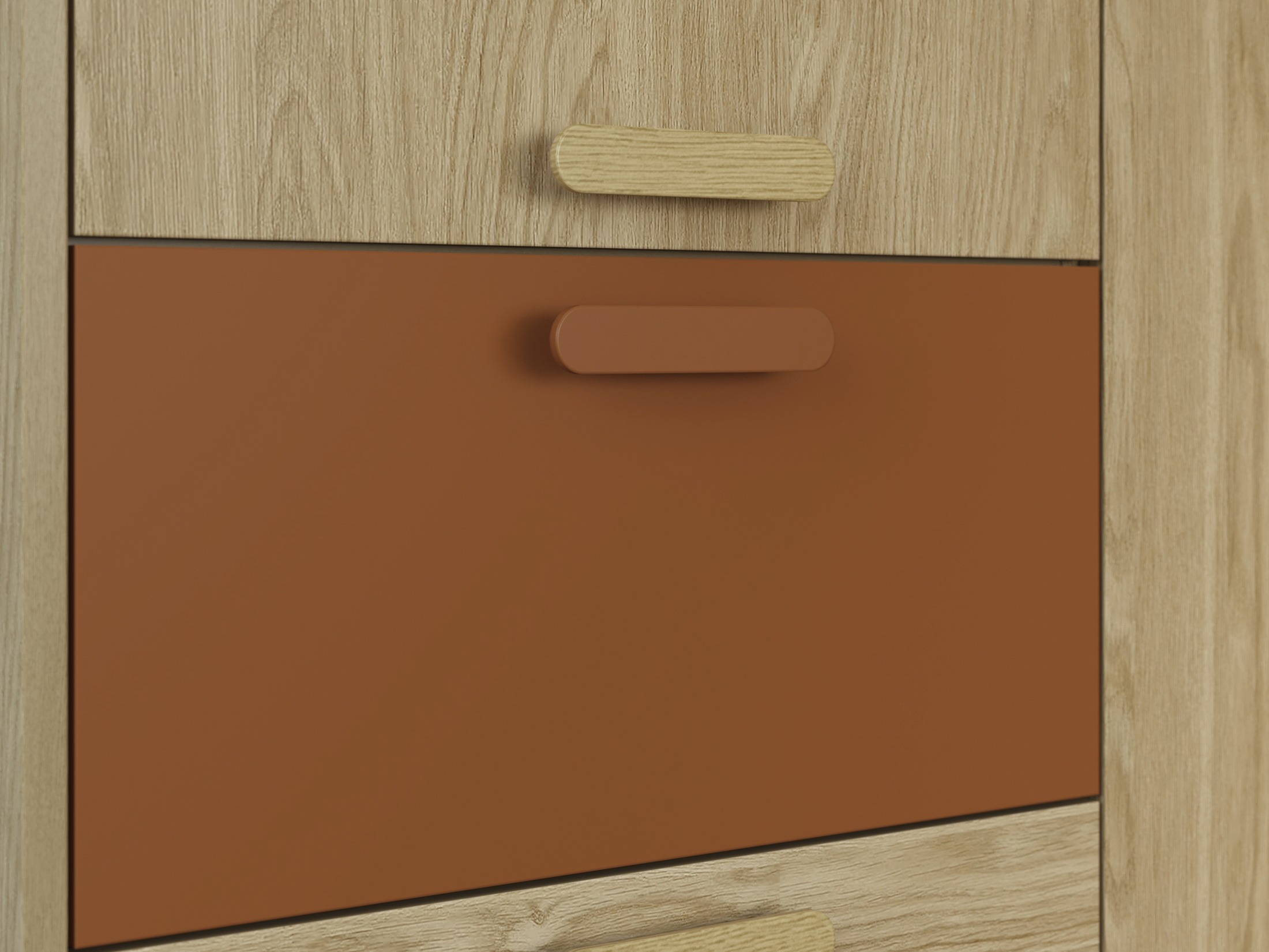 Skapis Fertalu 100 (Ozols + Oranžs)