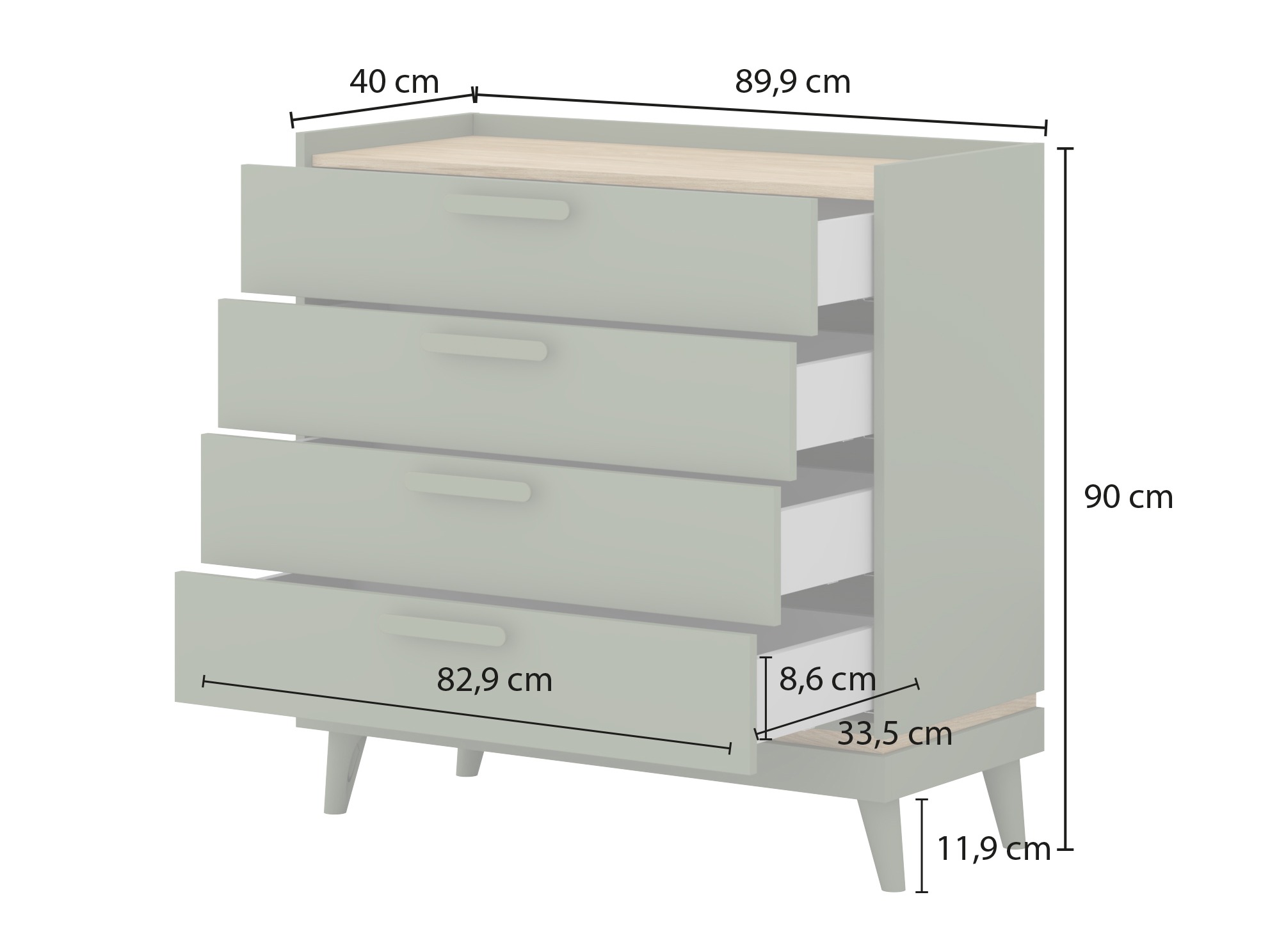 Kumode Fertalu 104 (Zaļš + Ozols)