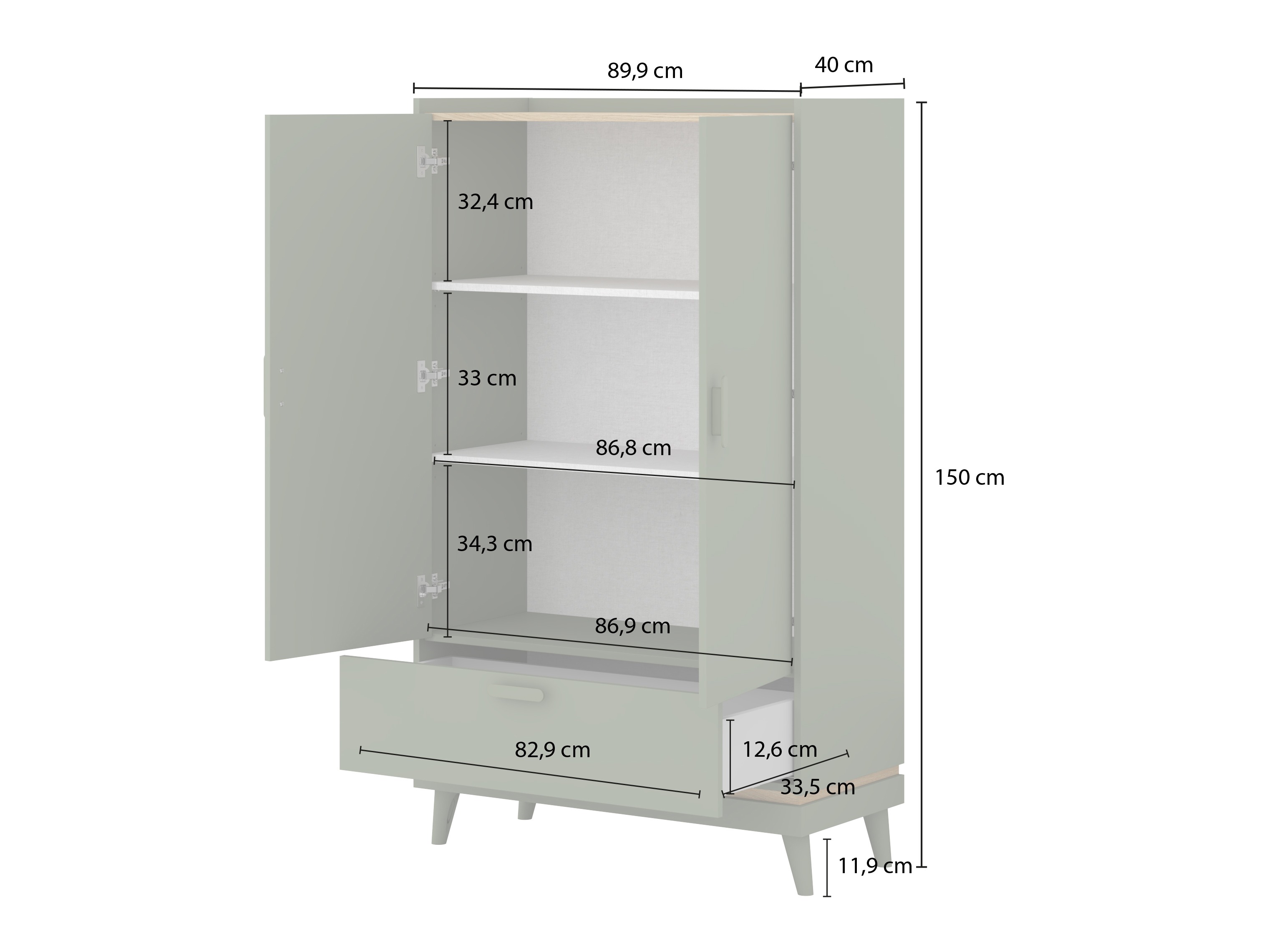 Plaukts Fertalu 105 (Zaļš + Ozols)