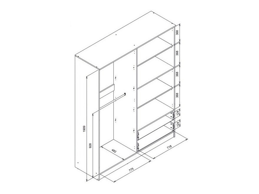 Skapis Orlando 223 (Gaišs ozols)