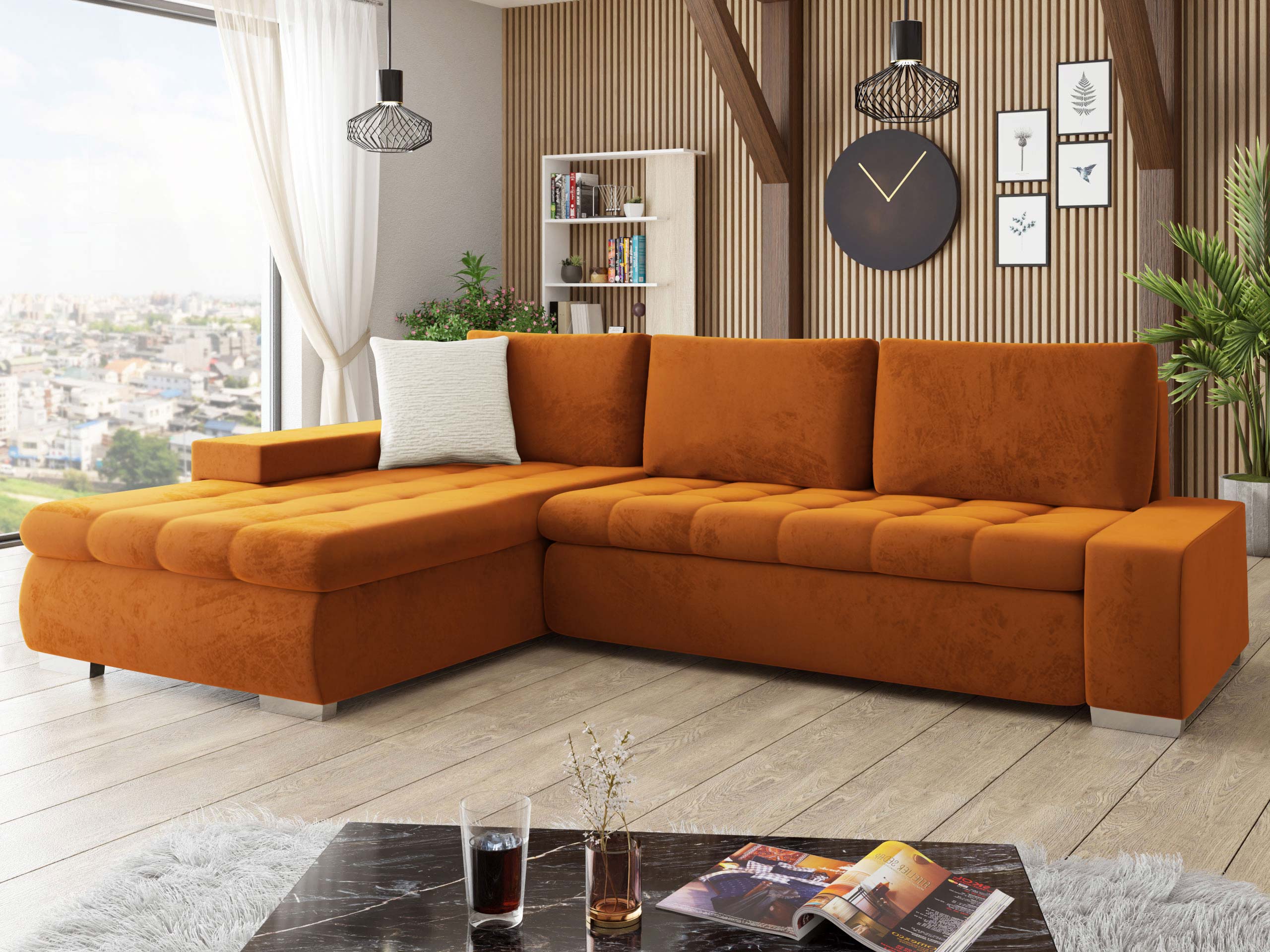 Stūra dīvāns Comfivo Nitor II (Piano 21 + Mokka 03)