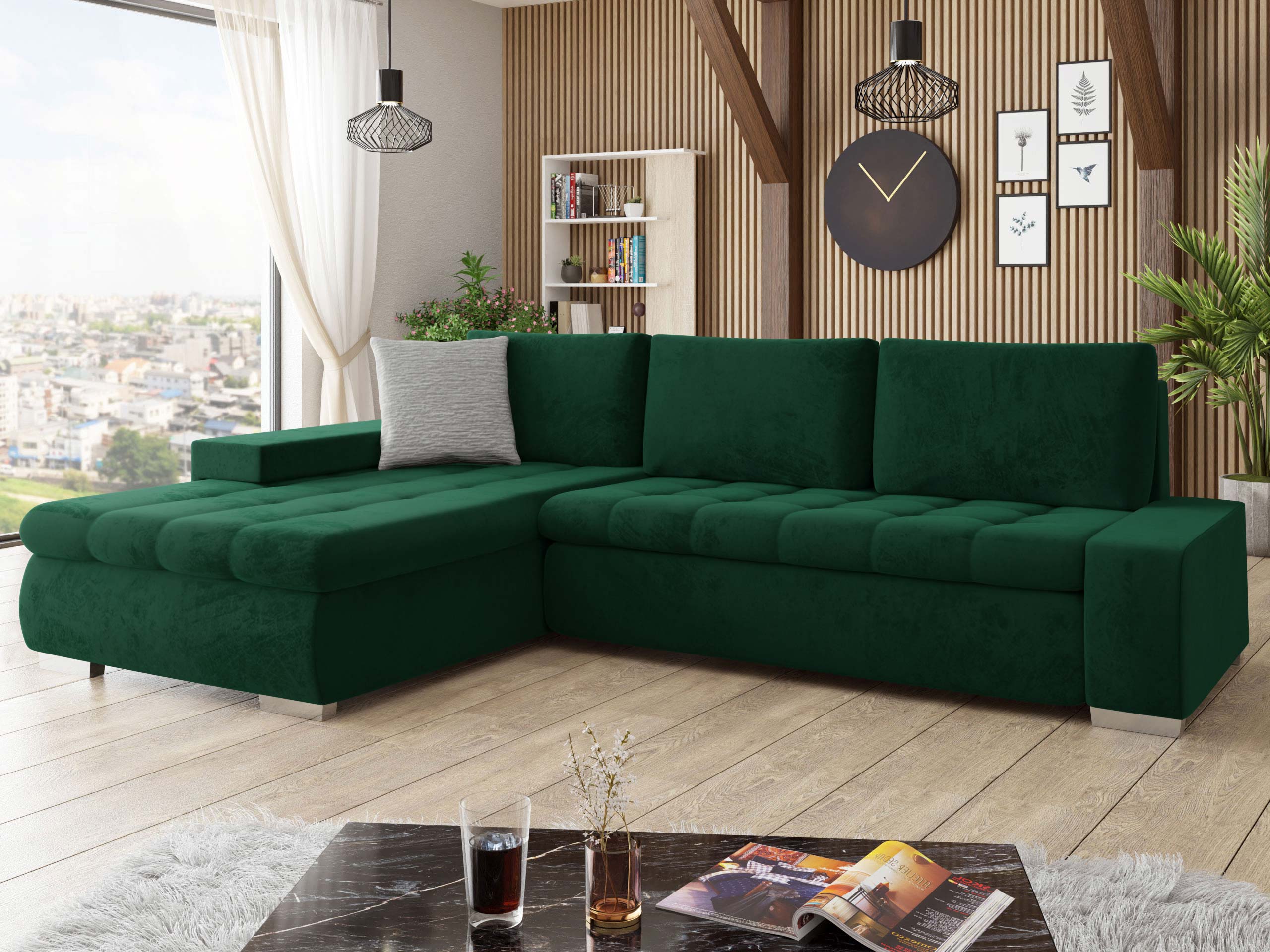 Stūra dīvāns Comfivo Nitor II (Piano 26 + Mokka 82)