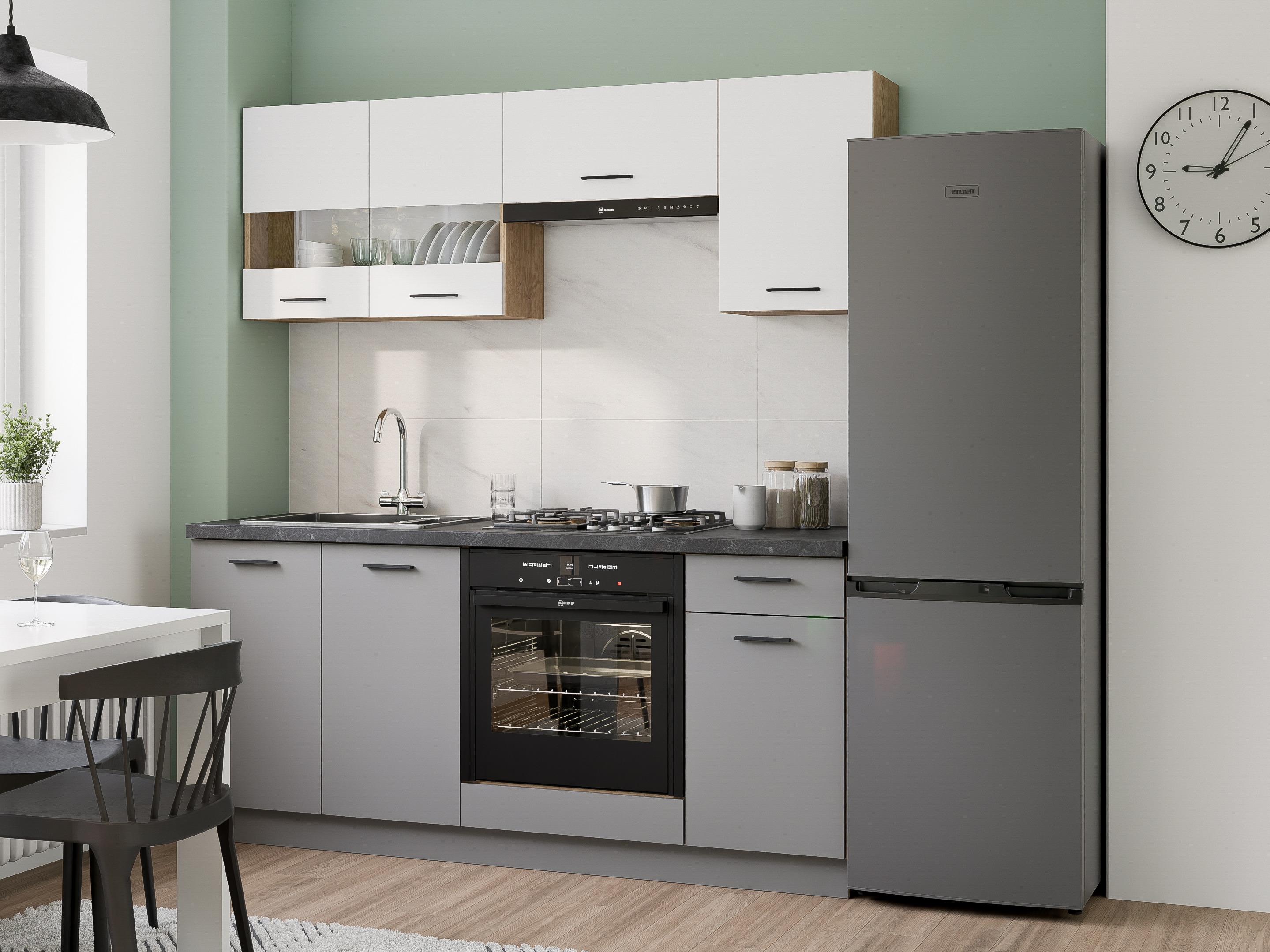 Moduļu skapis ar atvilktni un durvīm Ati Grey 102