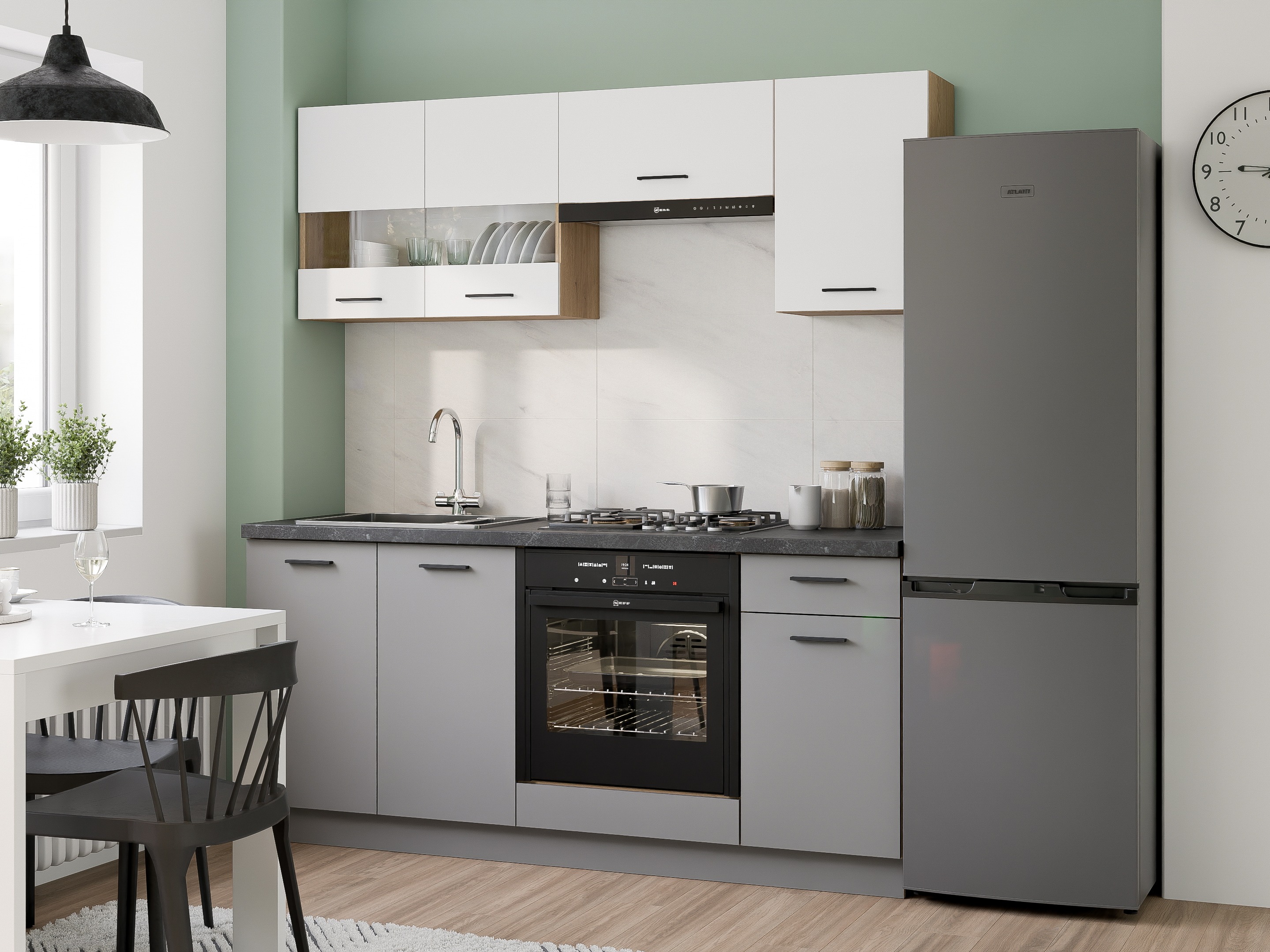 Moduļu skapis ar atvilktni un durvīm Ati Grey 104