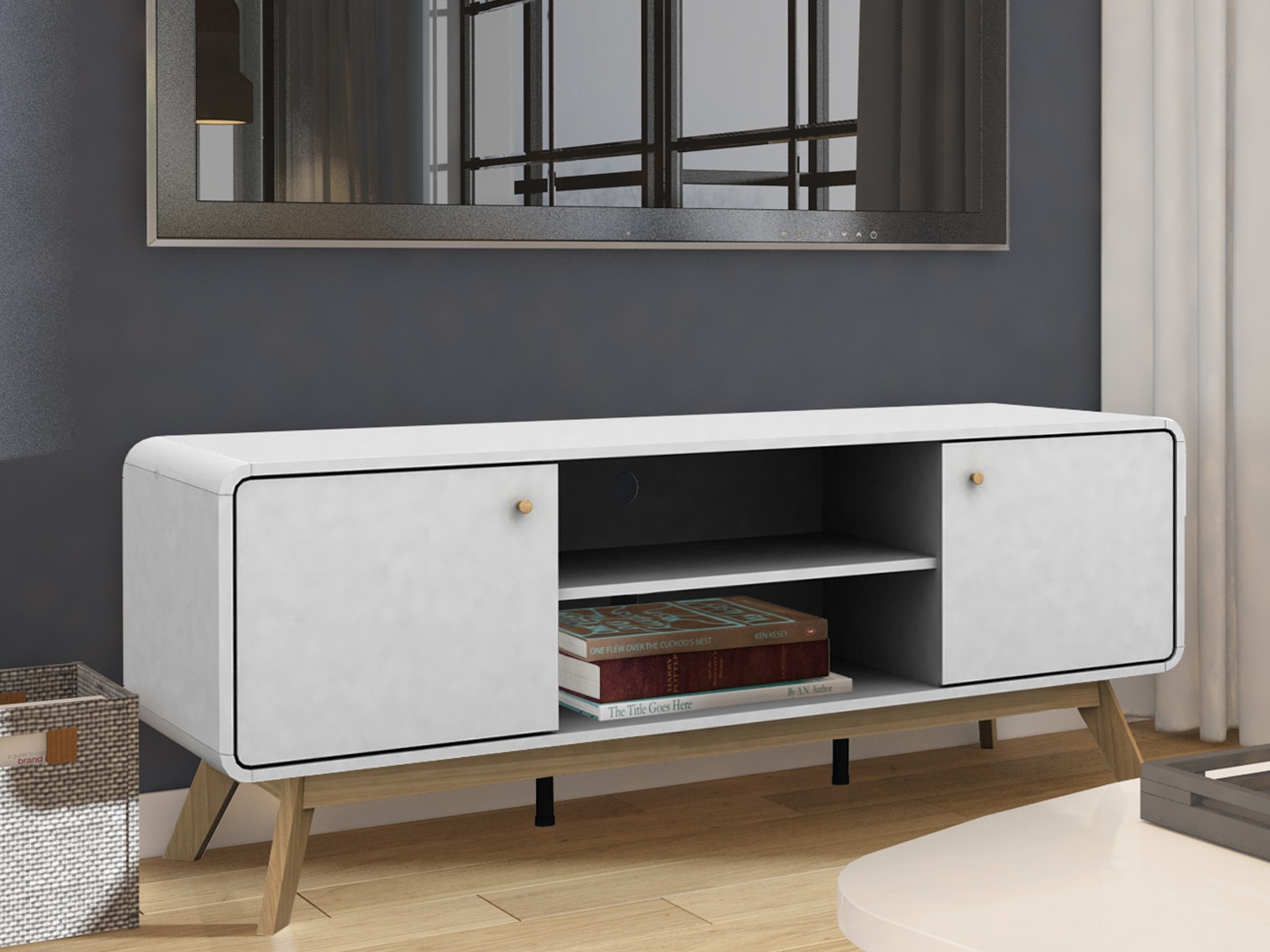 TV galds Elbtena 107 (Balts + Ozols)
