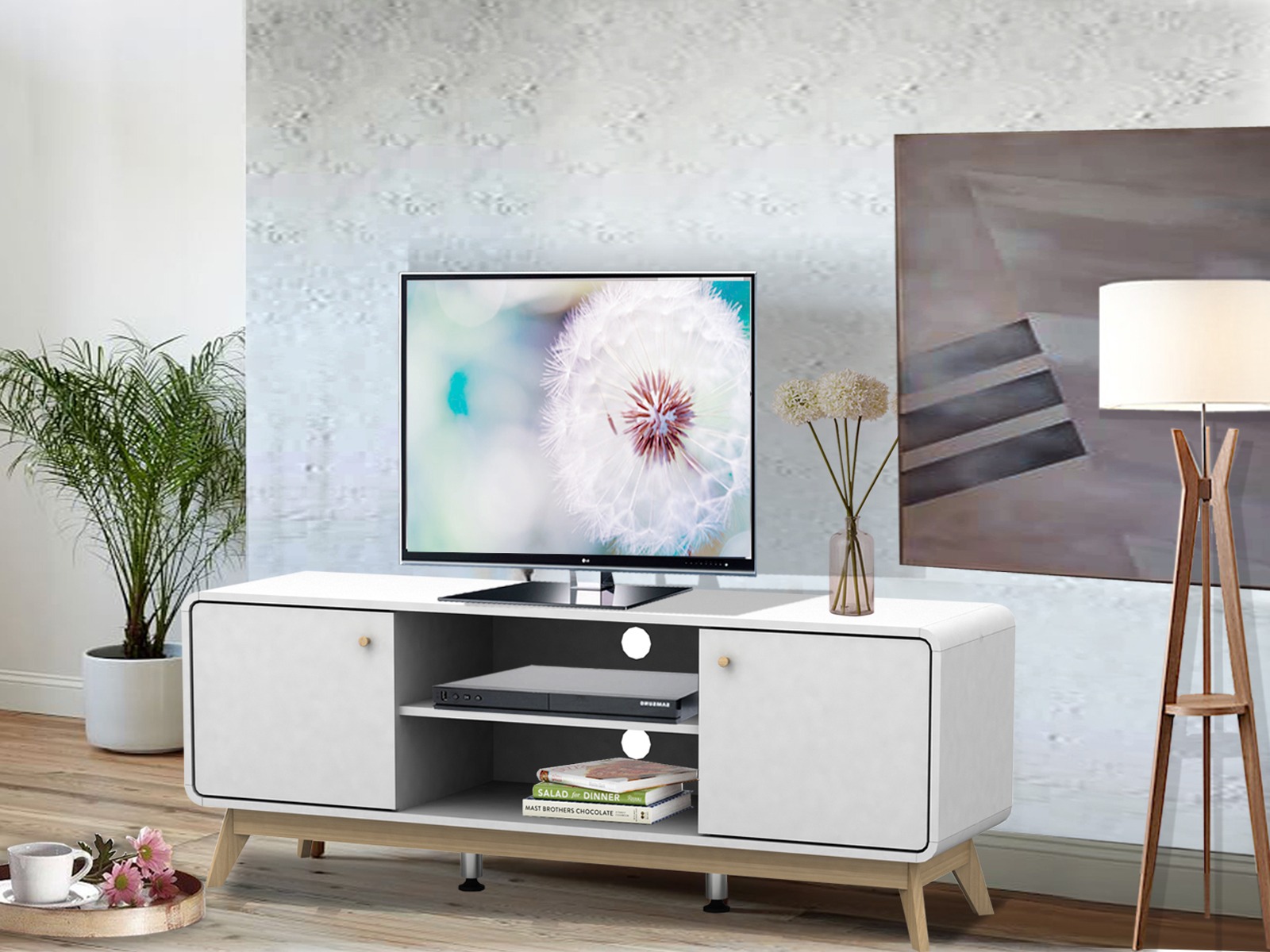 TV galds Elbtena 107 (Balts + Ozols)