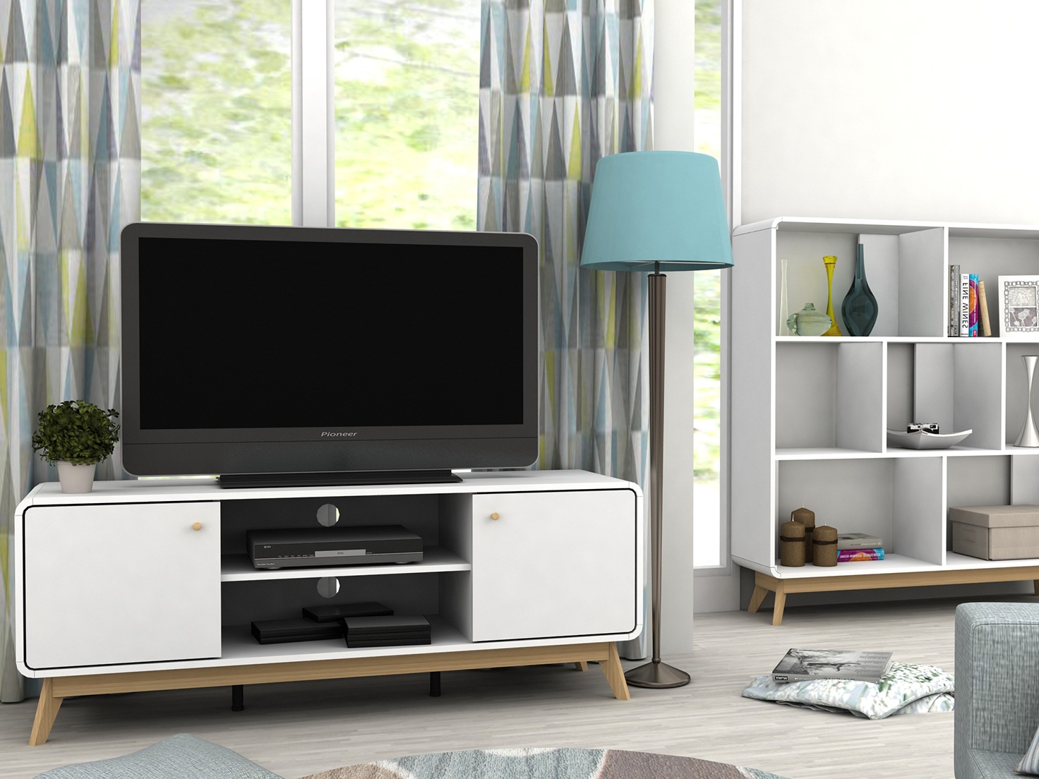 TV galds Elbtena 107 (Balts + Ozols)