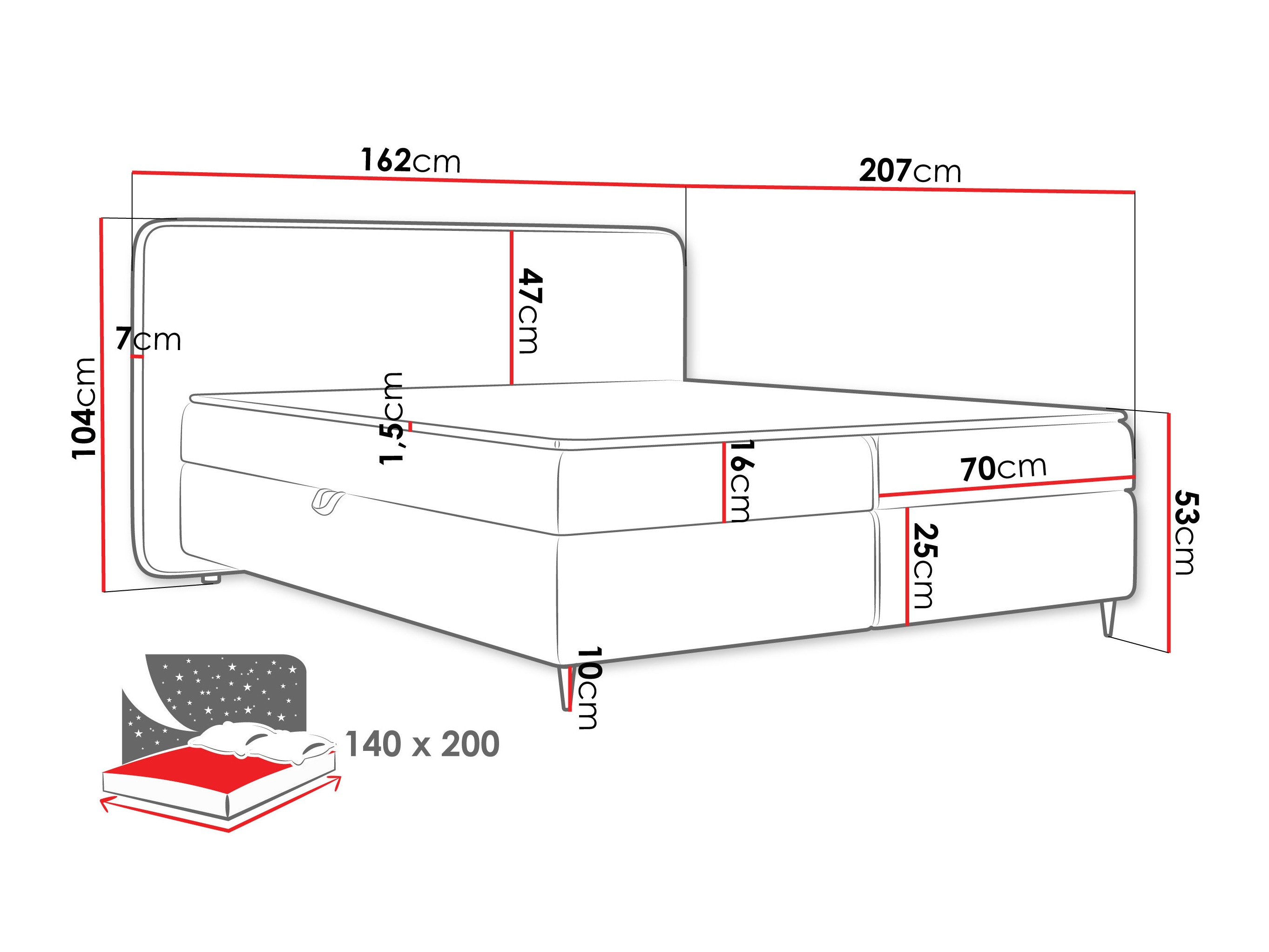 Kontinentālā gulta Stonecrest 108 (Taro 98)
