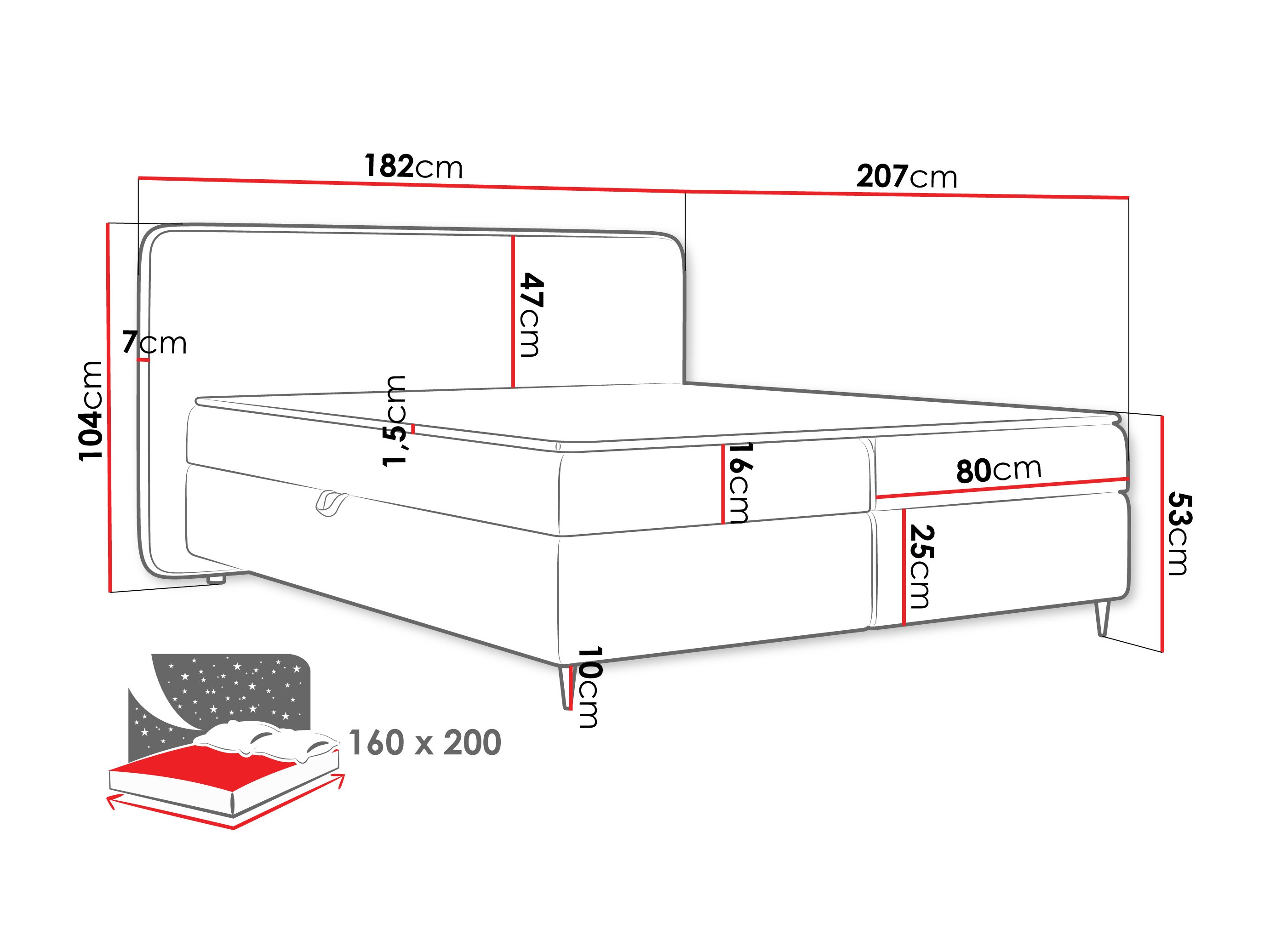 Kontinentālā gulta Stonecrest 108 (Taro 01)
