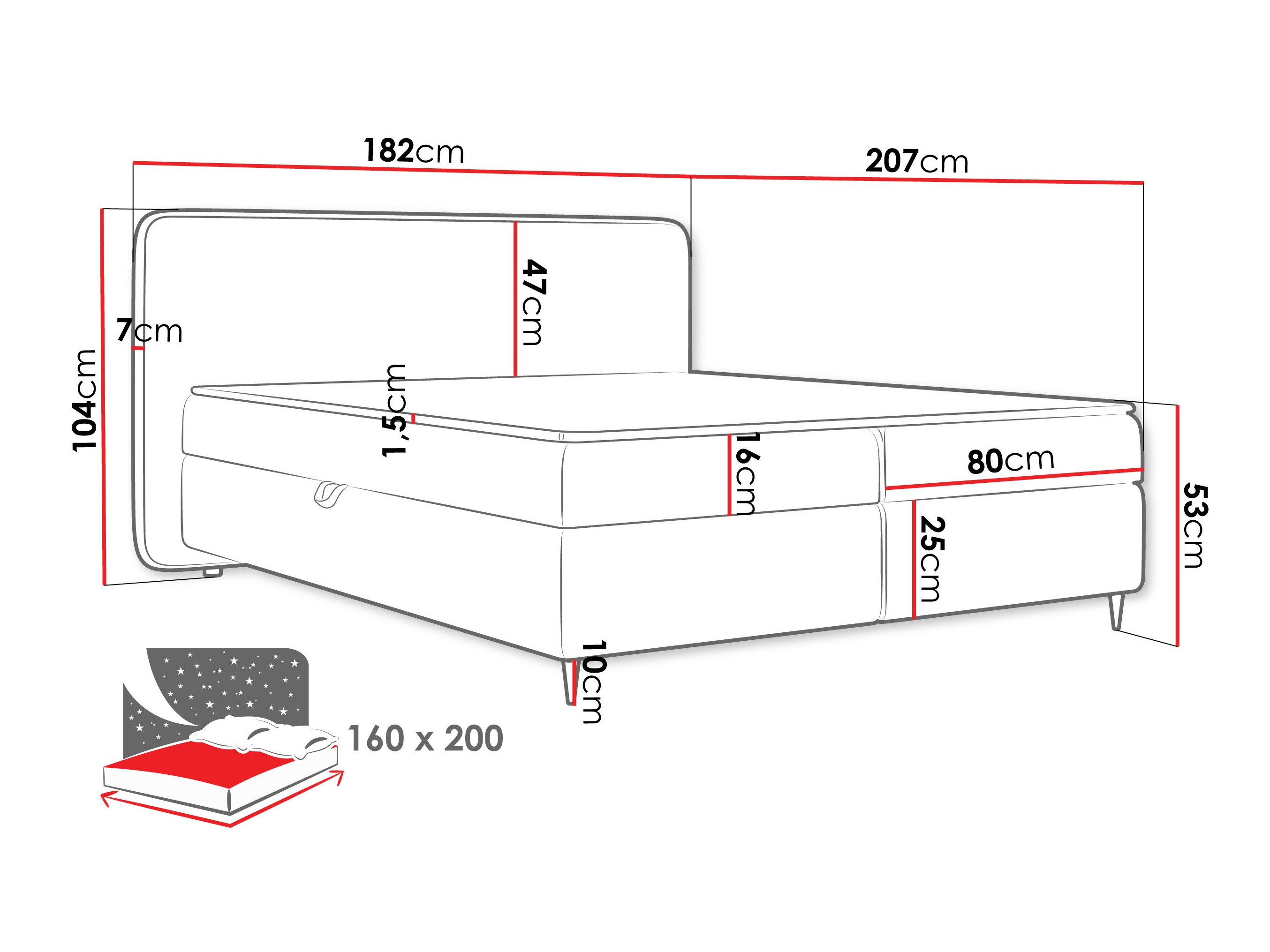 Kontinentālā gulta Stonecrest 108 (Taro 05)
