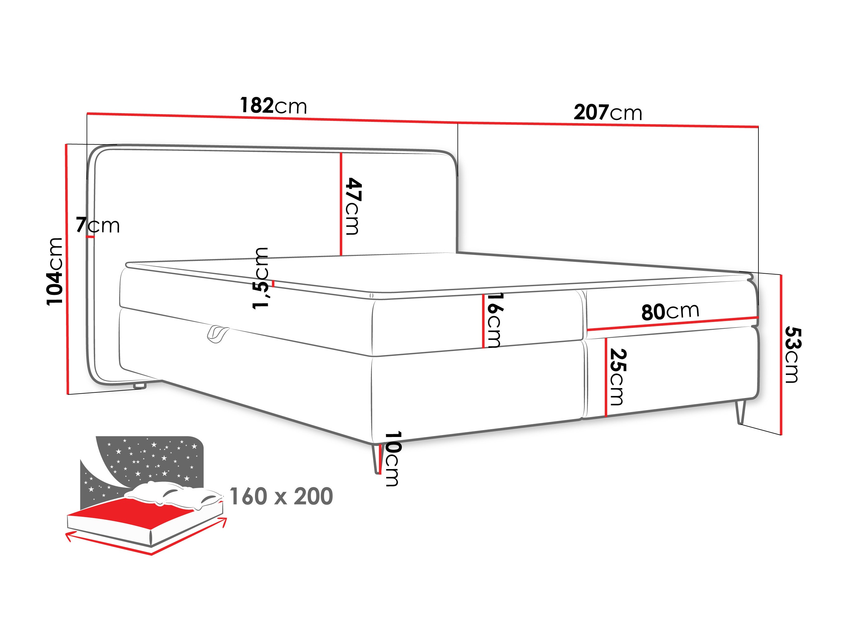 Kontinentālā gulta Stonecrest 108 (Taro 98)