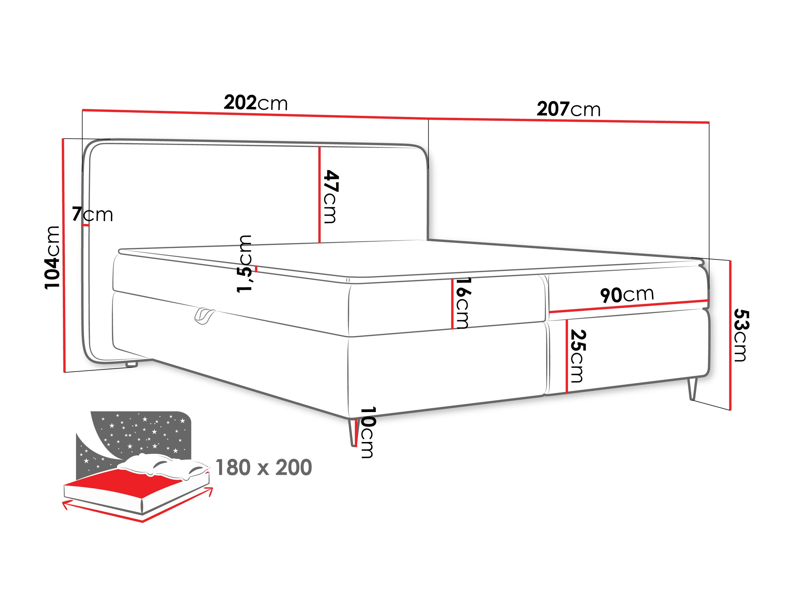 Kontinentālā gulta Stonecrest 108 (Taro 01)
