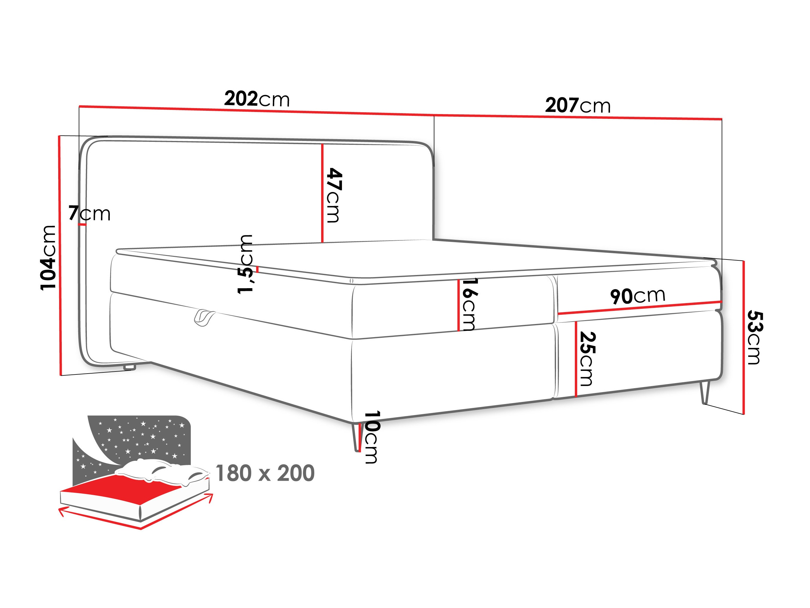 Kontinentālā gulta Stonecrest 108 (Taro 33)