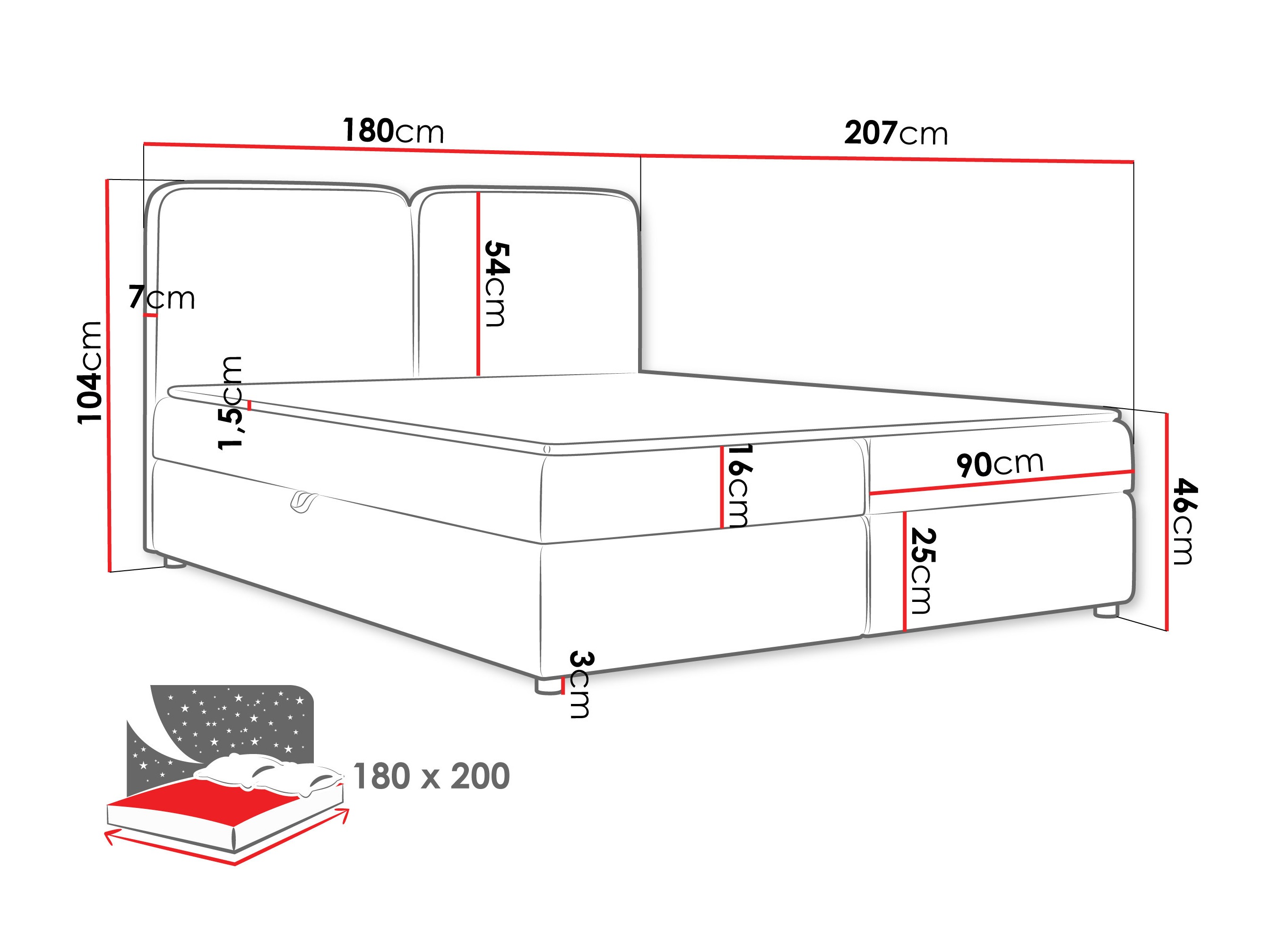 Kontinentālā gulta Stonecrest 109 (Taro 01)
