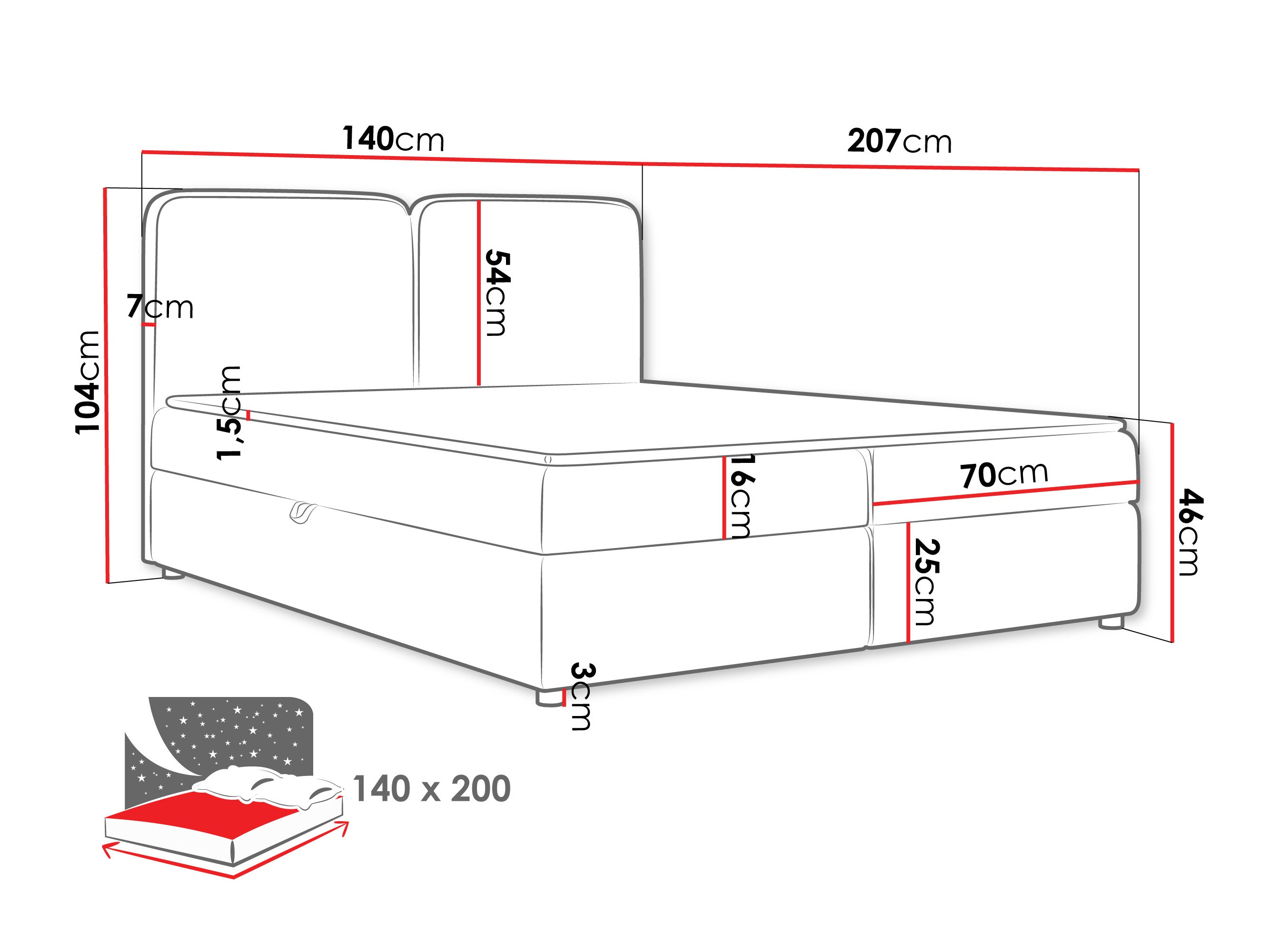 Kontinentālā gulta Stonecrest 109 (Taro 05)