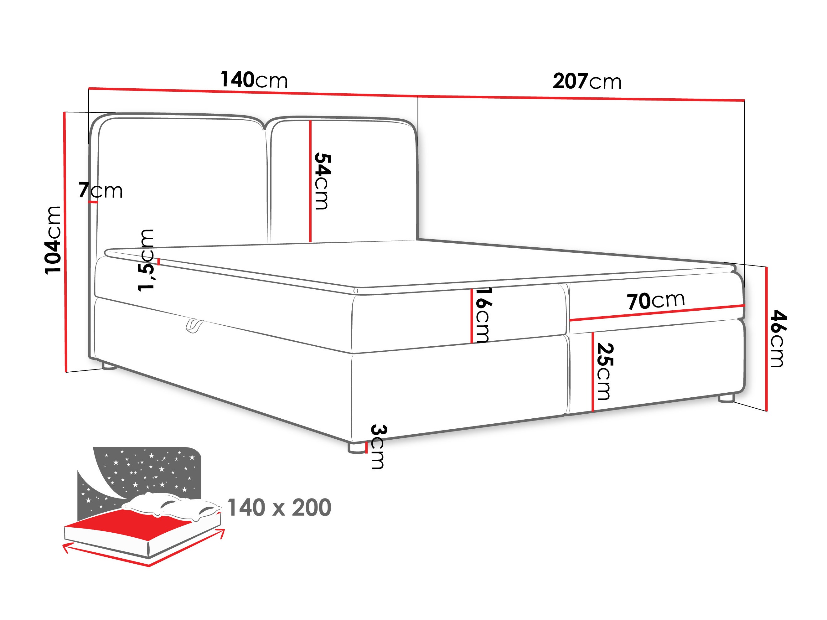 Kontinentālā gulta Stonecrest 109 (Taro 11)