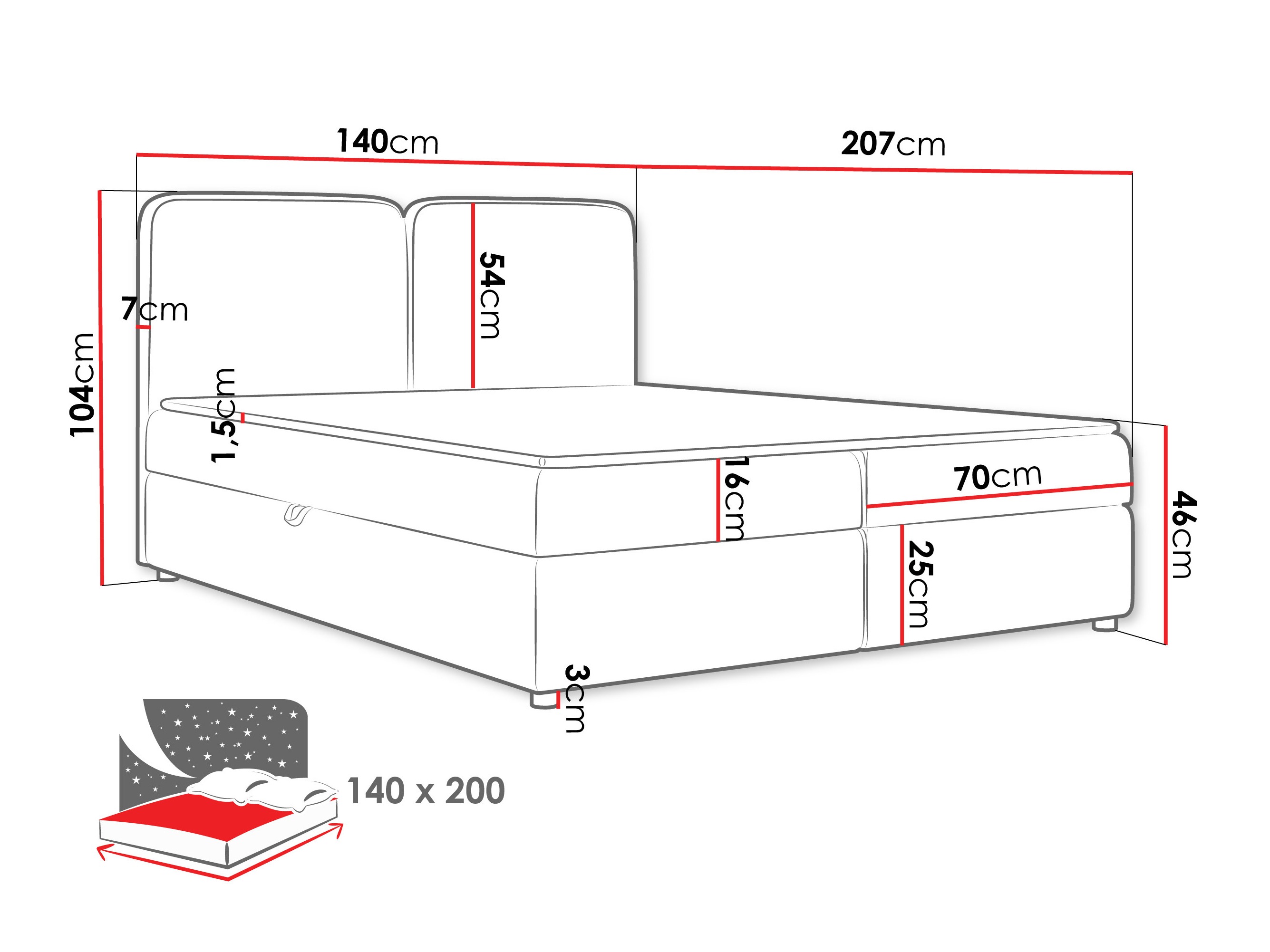 Kontinentālā gulta Stonecrest 109 (Taro 98)