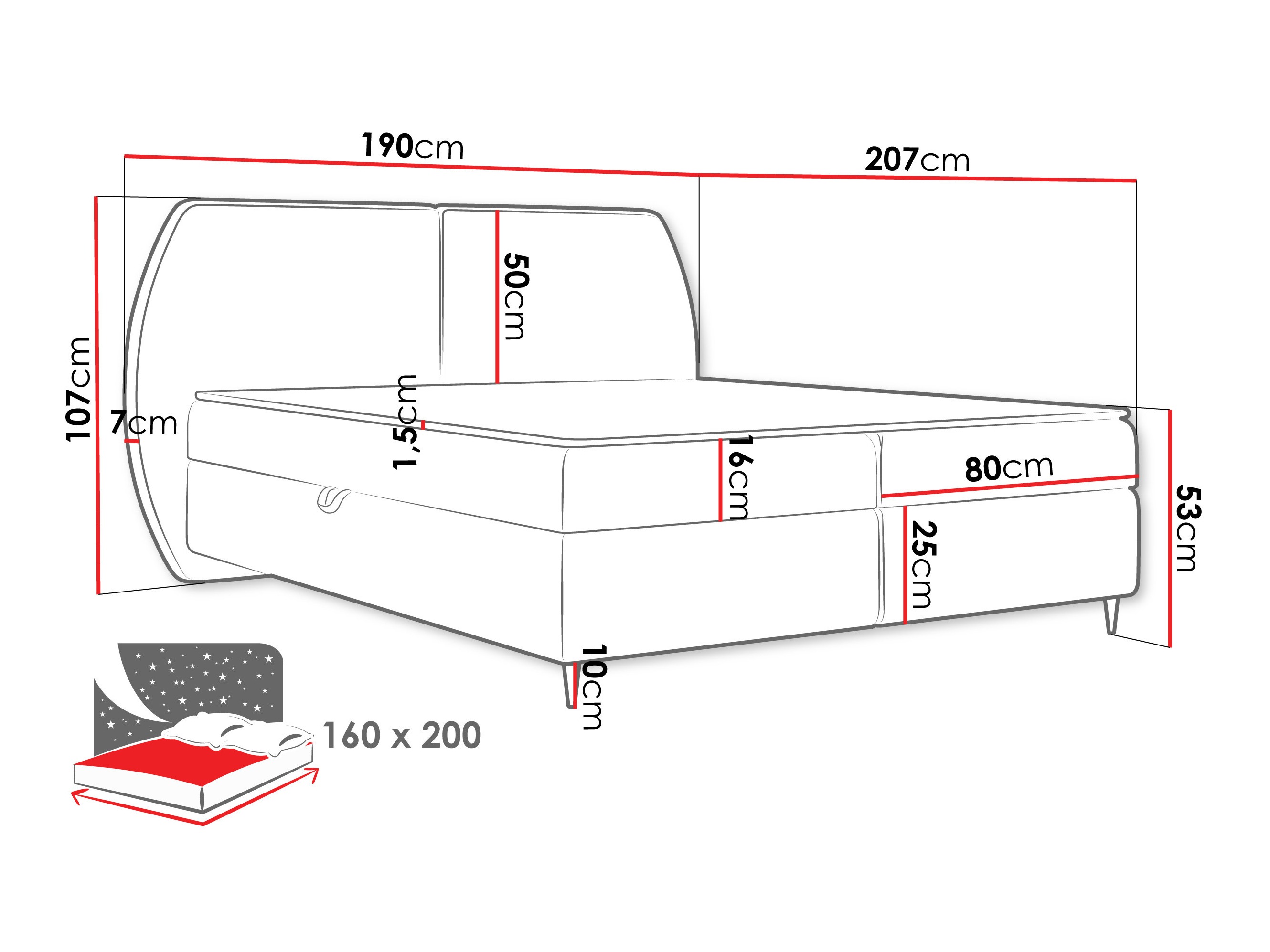 Kontinentālā gulta Stonecrest 110 (Wave 04)