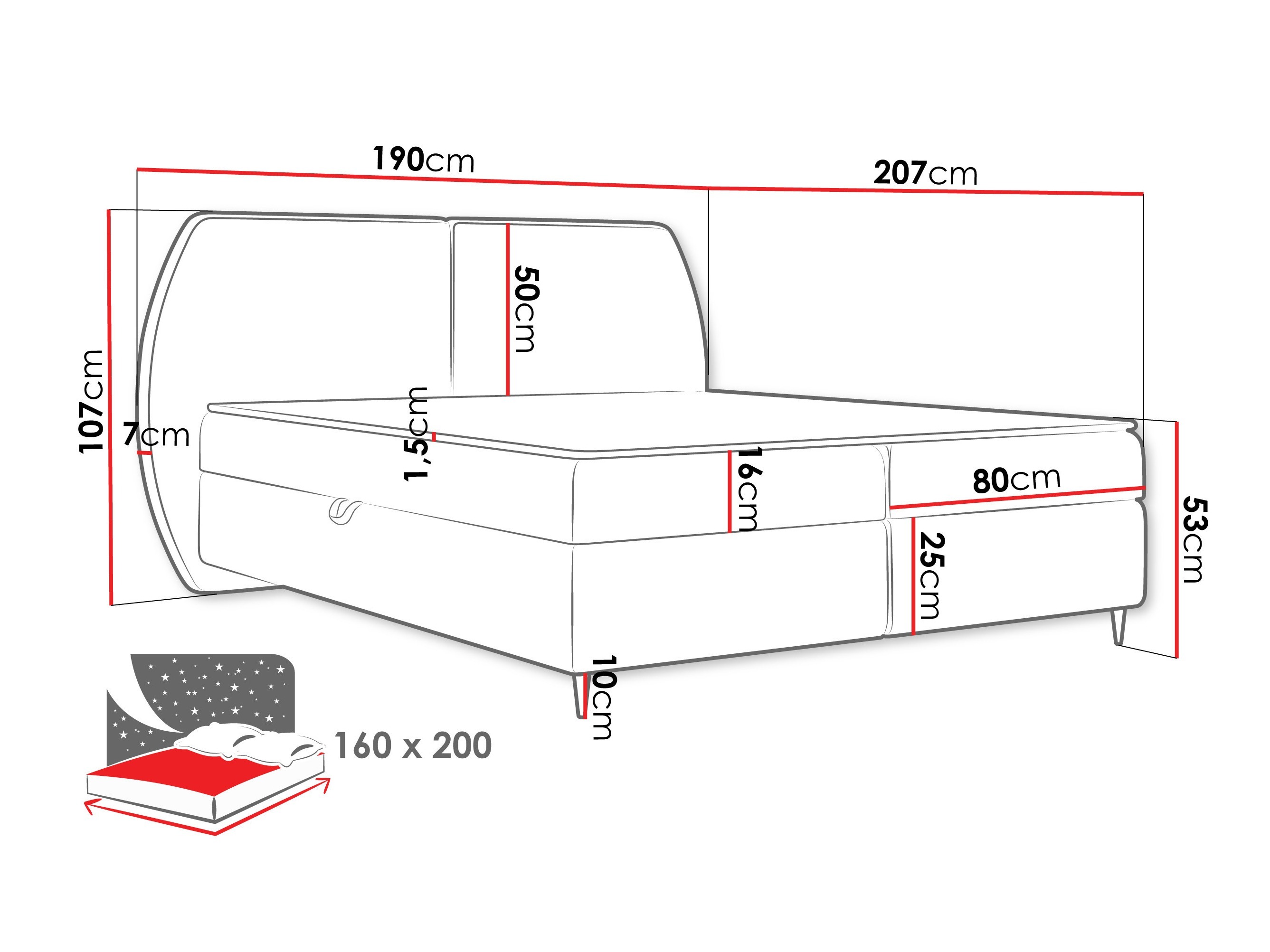 Kontinentālā gulta Stonecrest 110 (Wave 05)