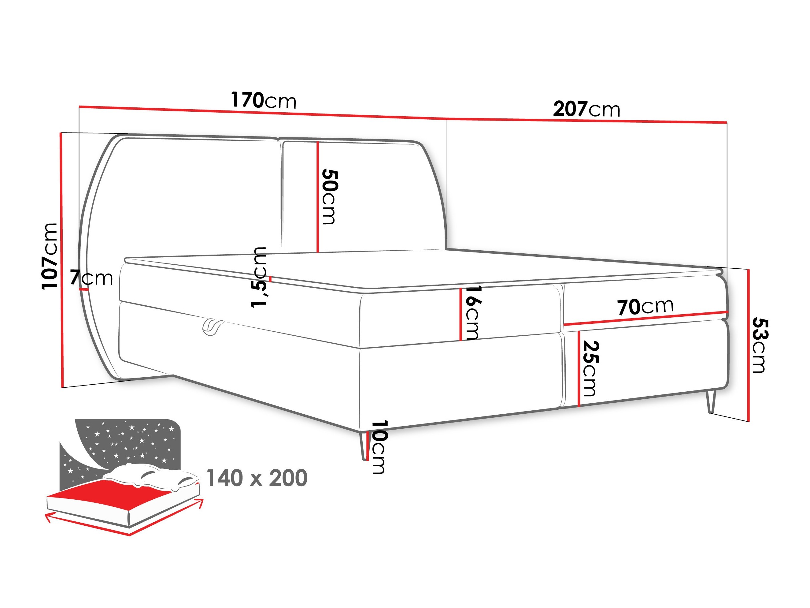 Kontinentālā gulta Stonecrest 110 (Wave 15)
