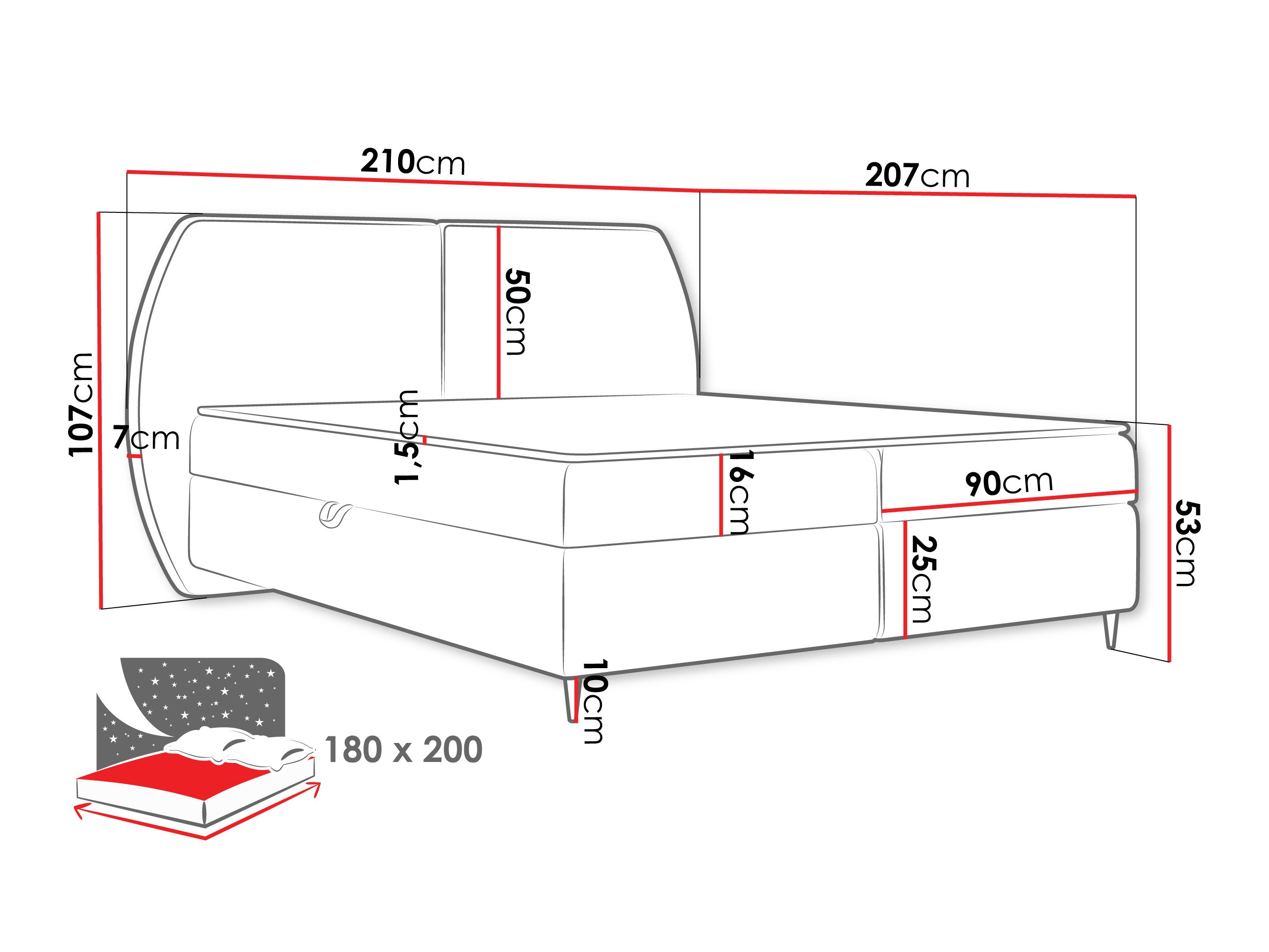 Kontinentālā gulta Stonecrest 110 (Wave 17)
