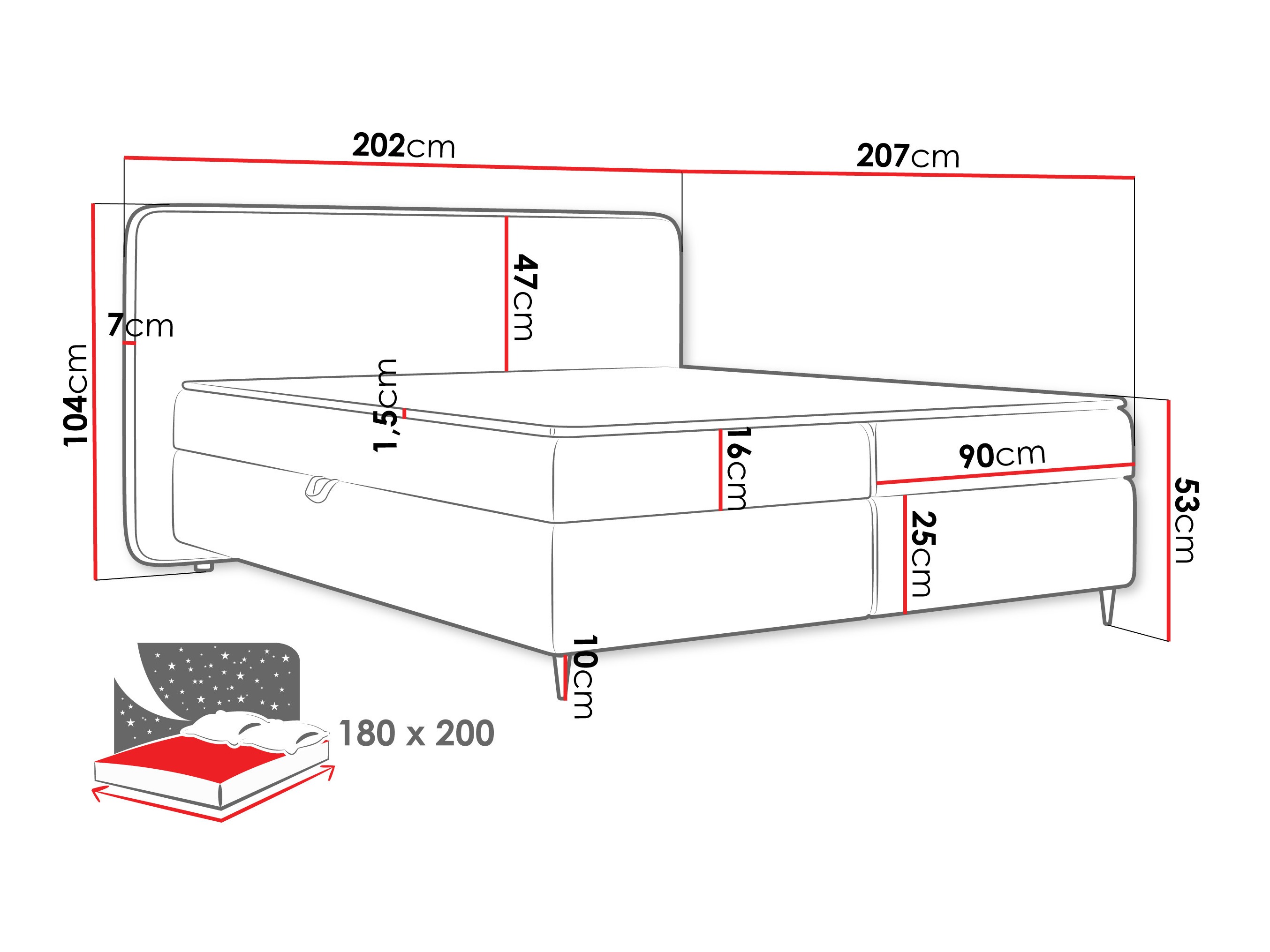 Kontinentālā gulta Stonecrest 108 (Taro 05)