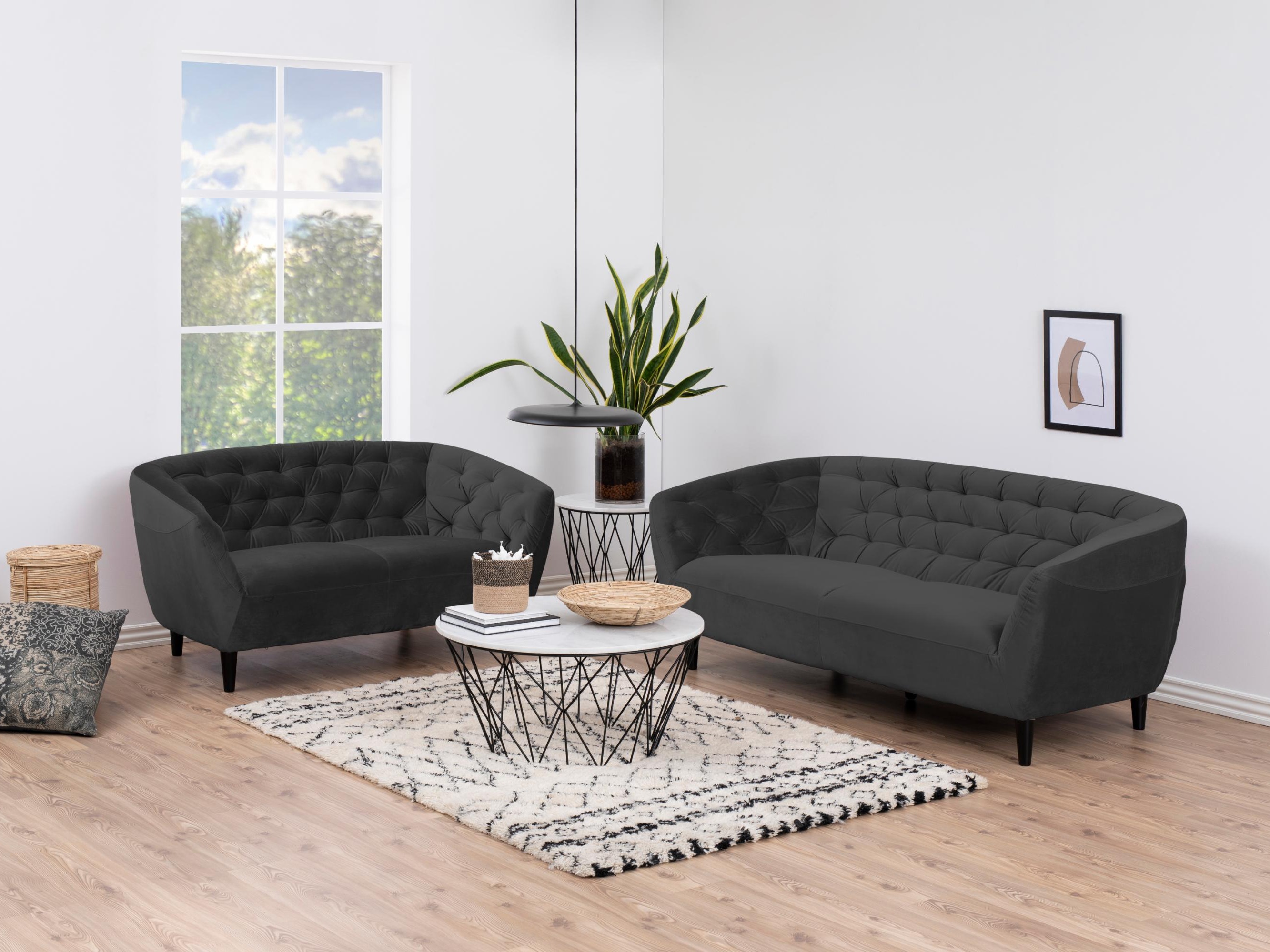Chesterfield dīvāns Norsica 260 (Tumši pelēks)