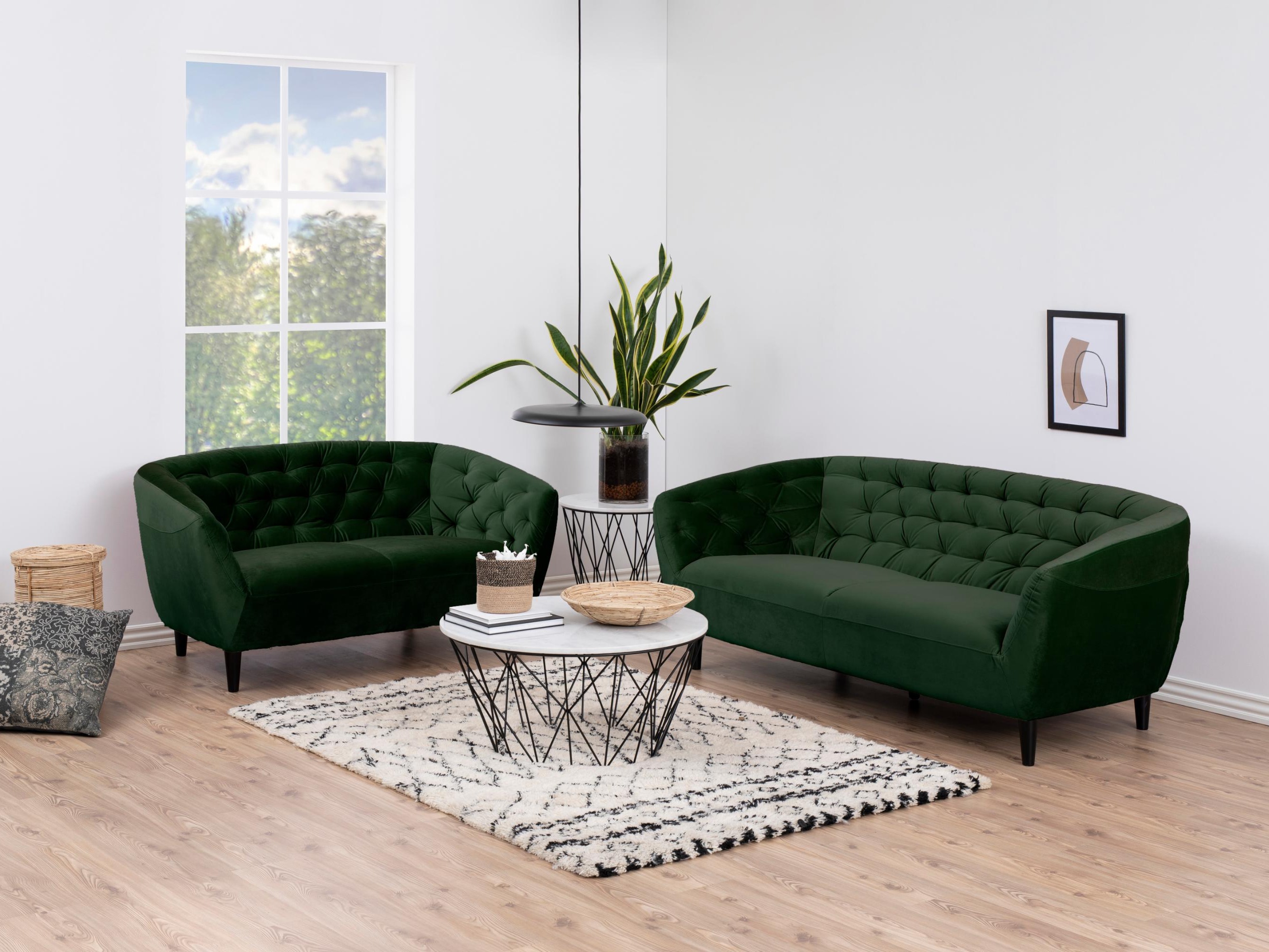 Chesterfield dīvāns Norsica 260 (Tumši zaļš)