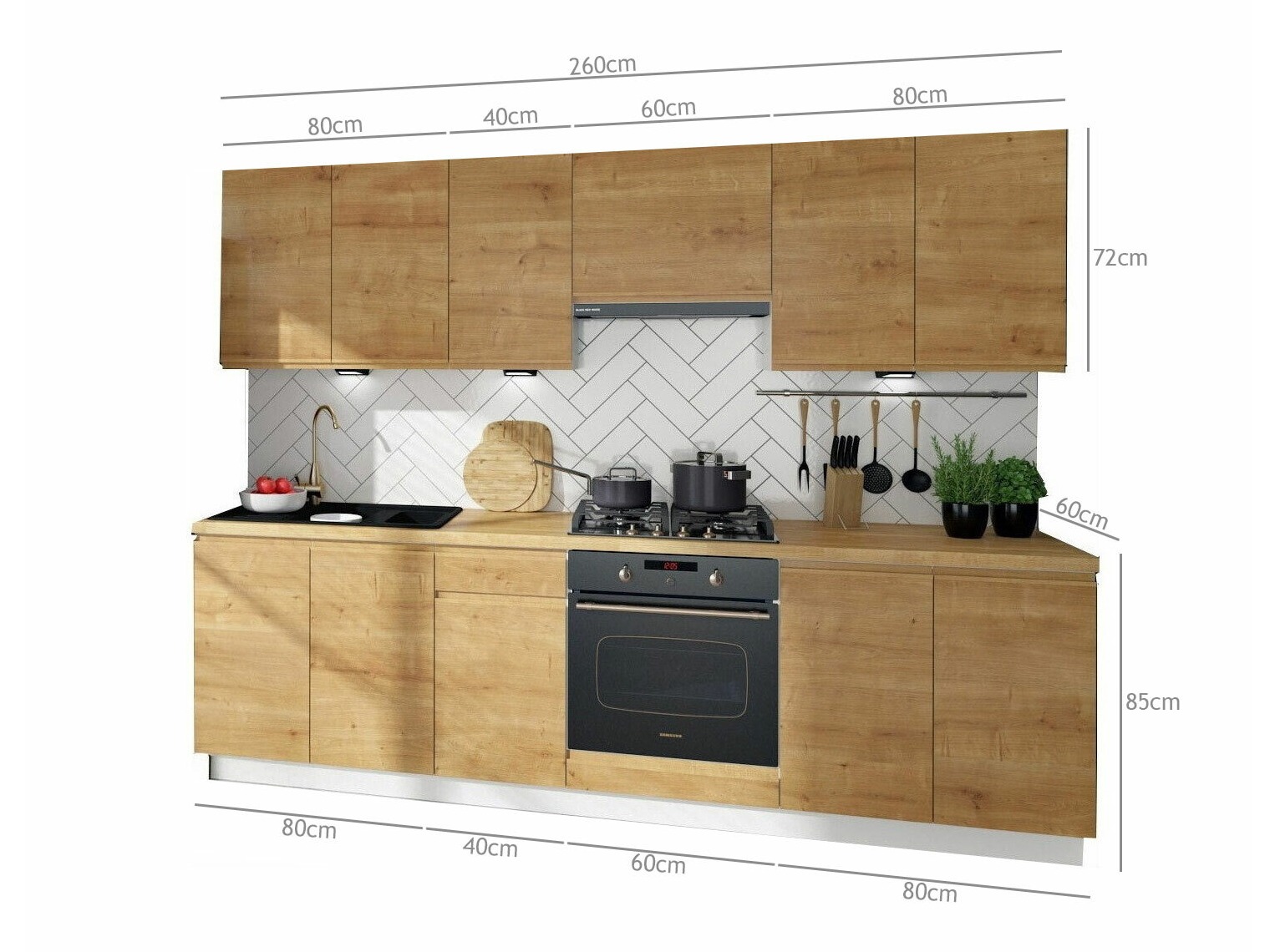 Moduļu virtuves komplekts Soli Oak 157