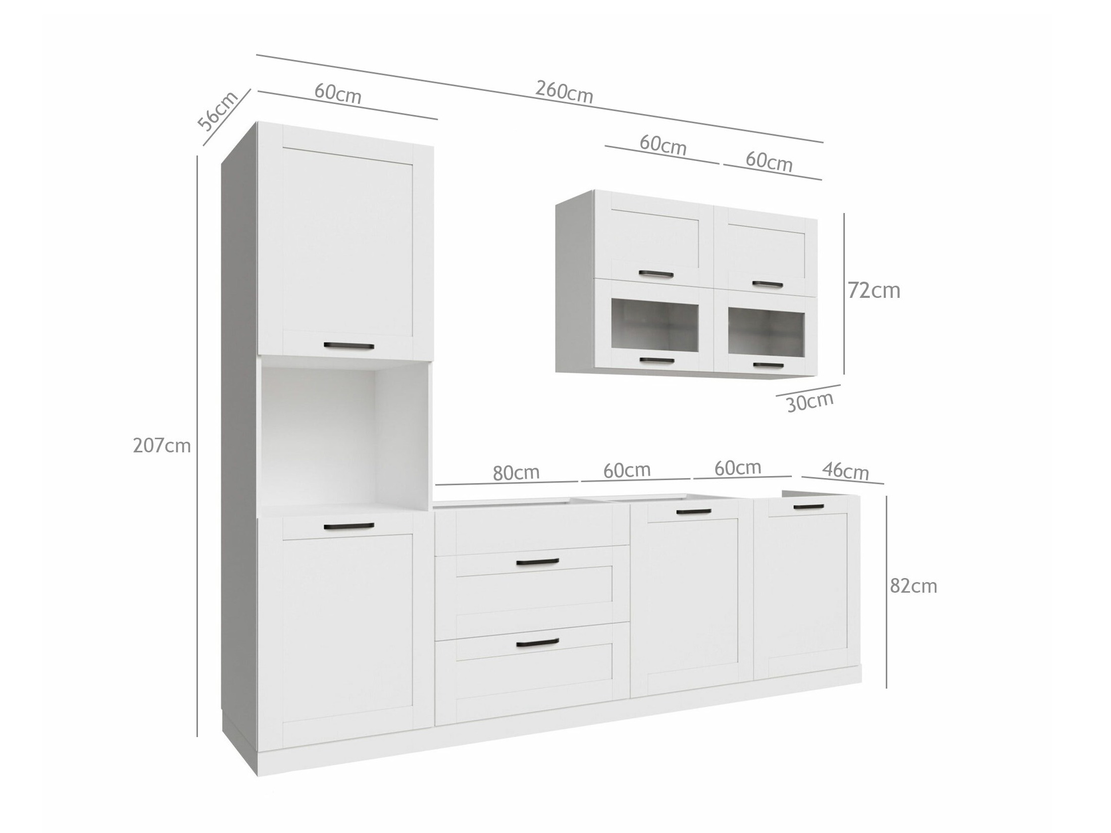 Moduļu virtuves komplekts Eva White 172