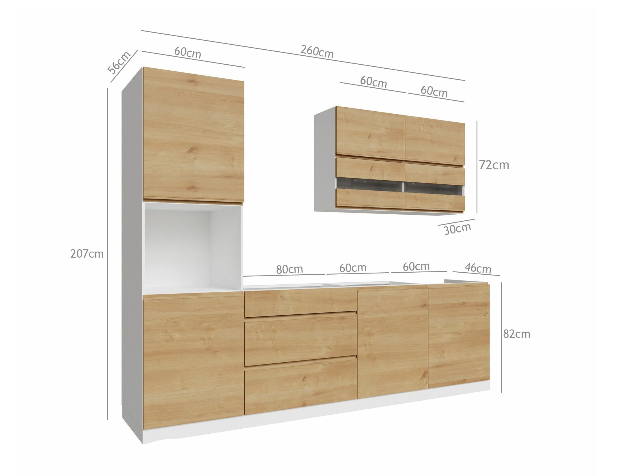 Moduļu virtuves komplekts Soli Oak 164