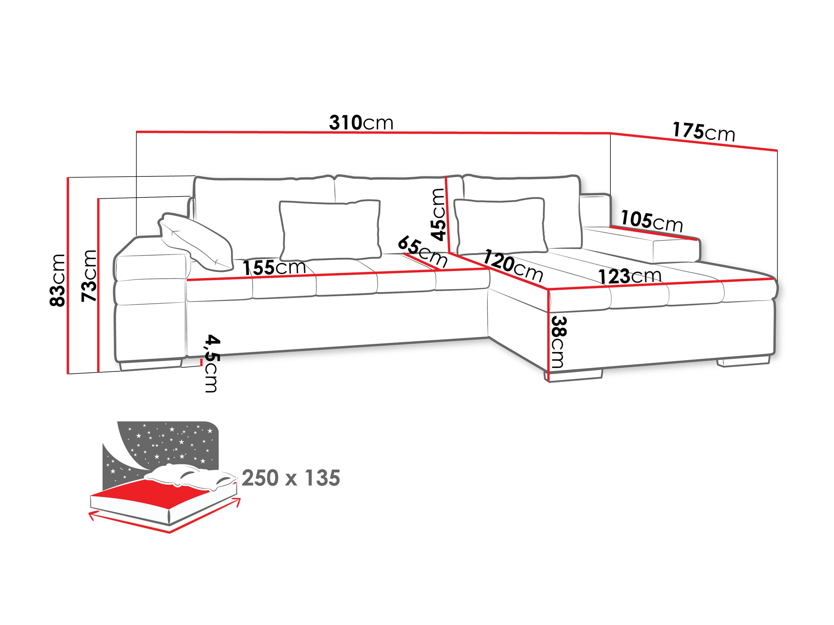 Stūra dīvāns Comfivo Olivetum II (Piano 02 + Corbett 21)
