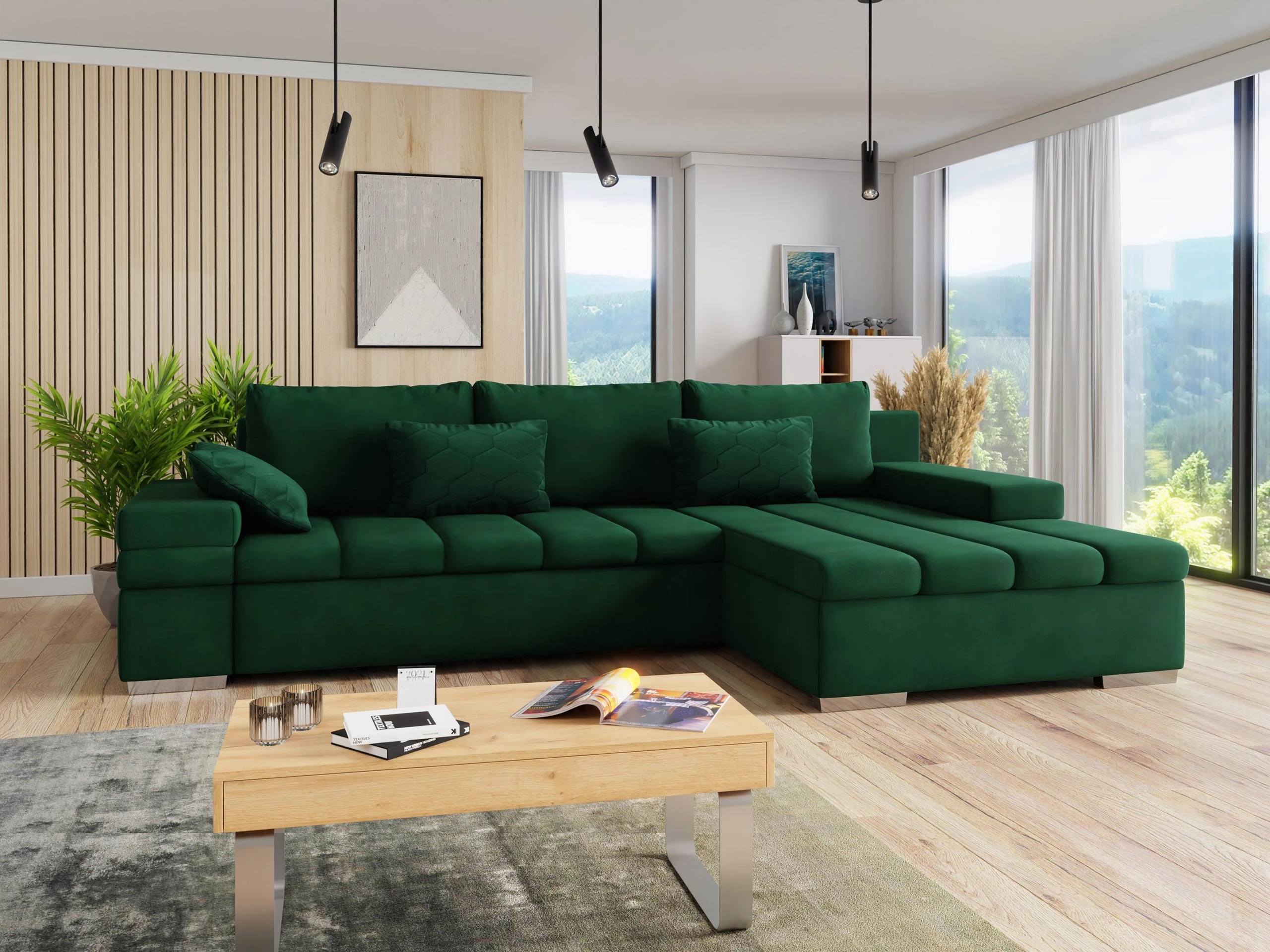 Stūra dīvāns Comfivo Olivetum II (Uttario Velvet 2951 + Magic Velvet Pik 2225)