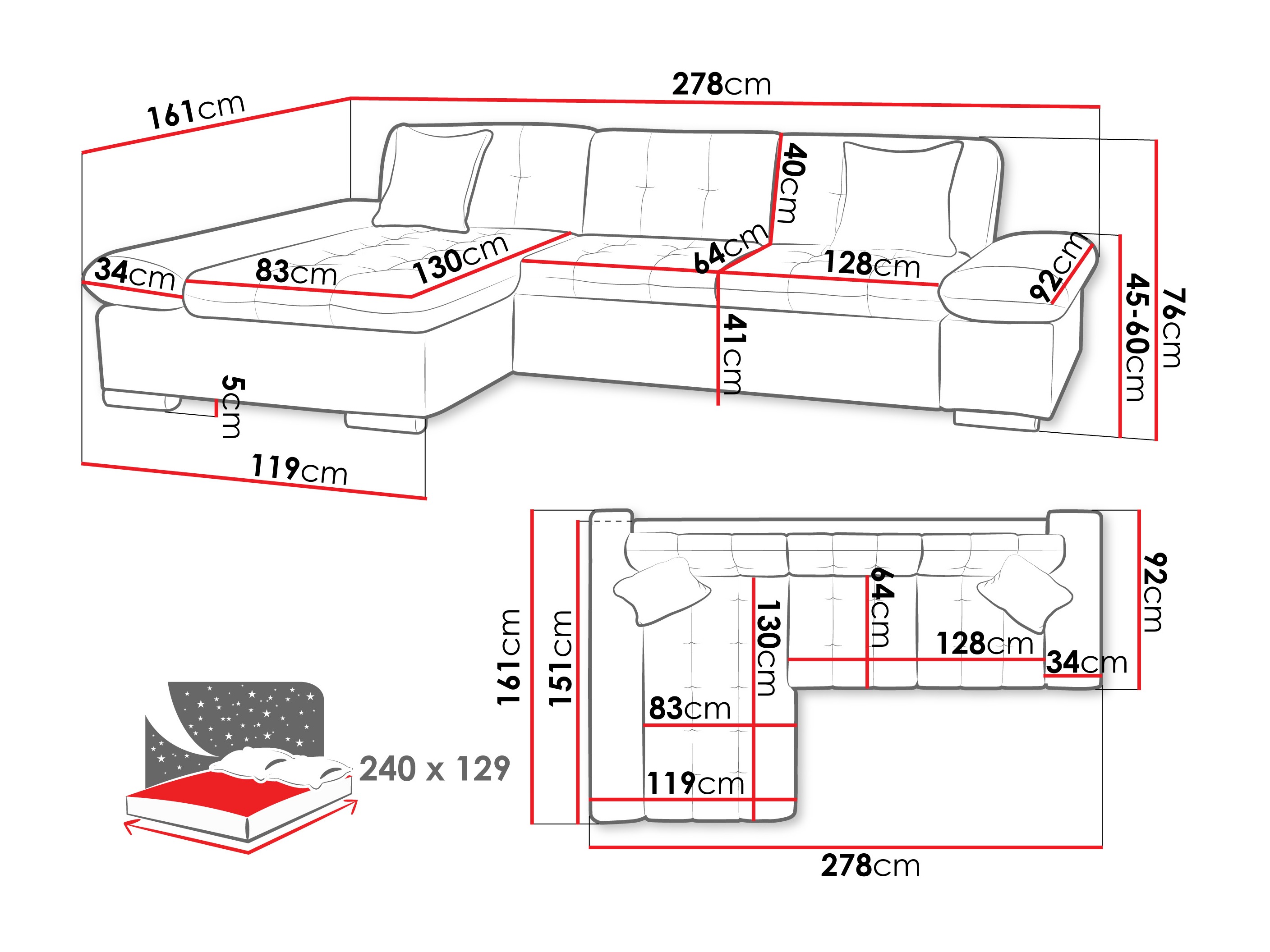 Stūra dīvāns Comfivo Sanitas II (Piano 21 + Mokka 03)