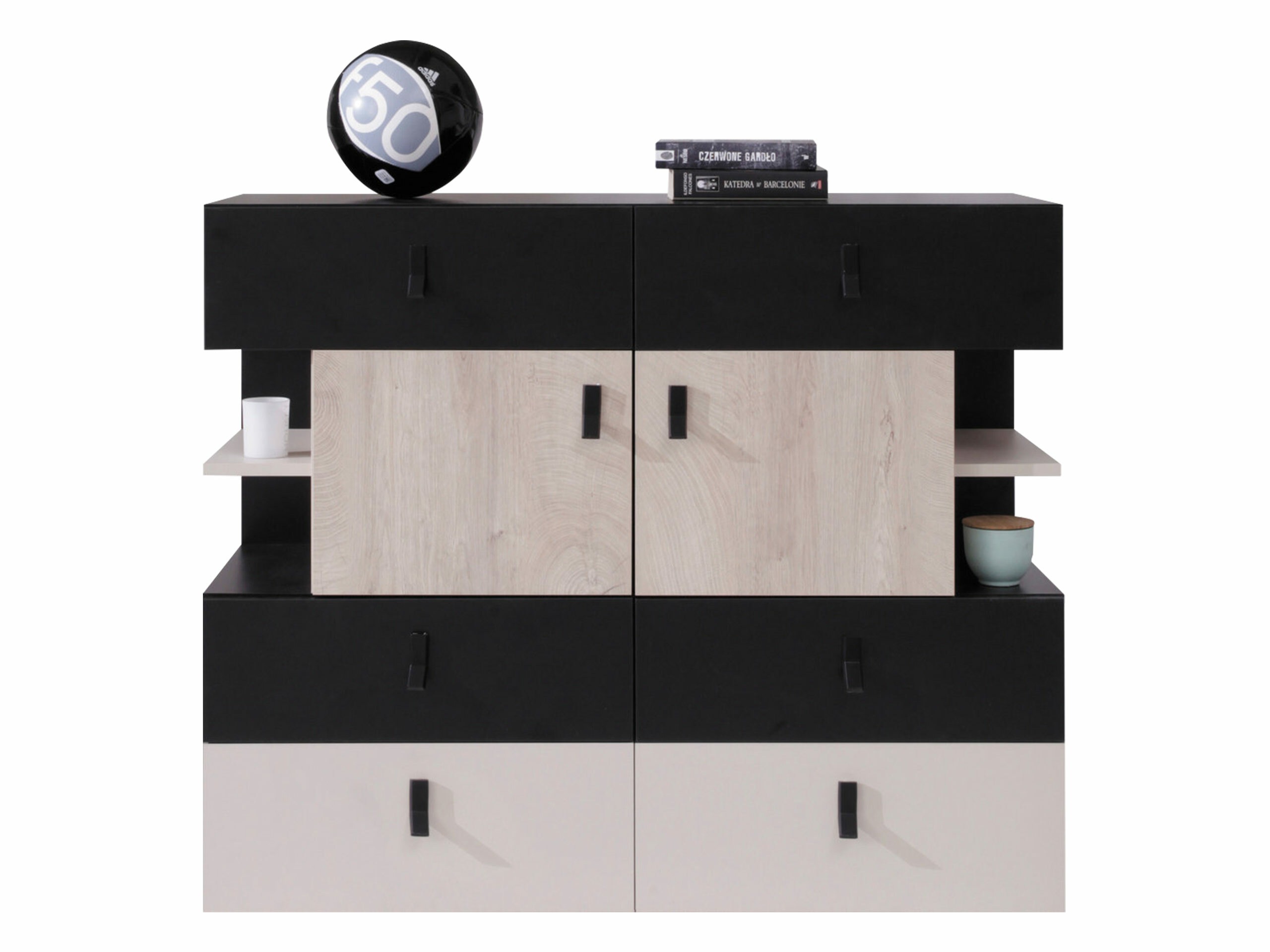 Kumode Camteso 106 (Melns + Ozols + Bēšs)