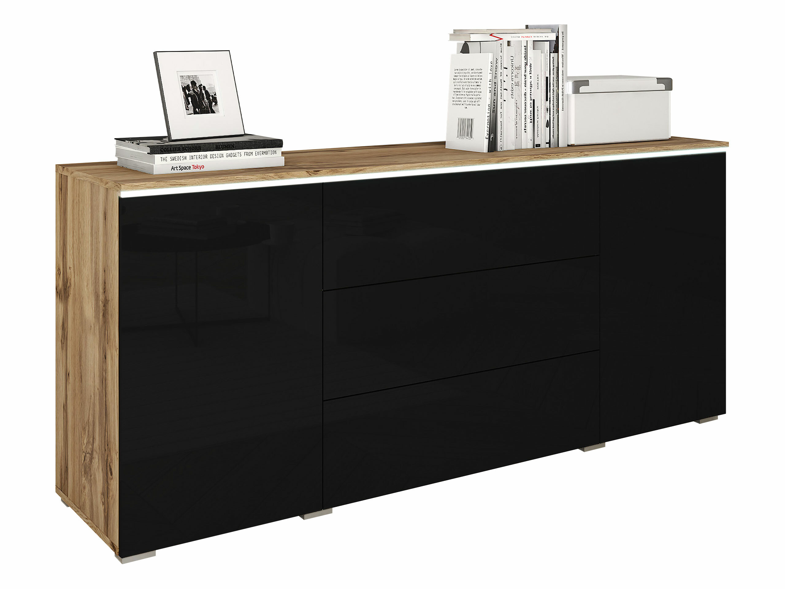 Kumode Mirfivo 102 (Votan ozols + Glancēts melns)