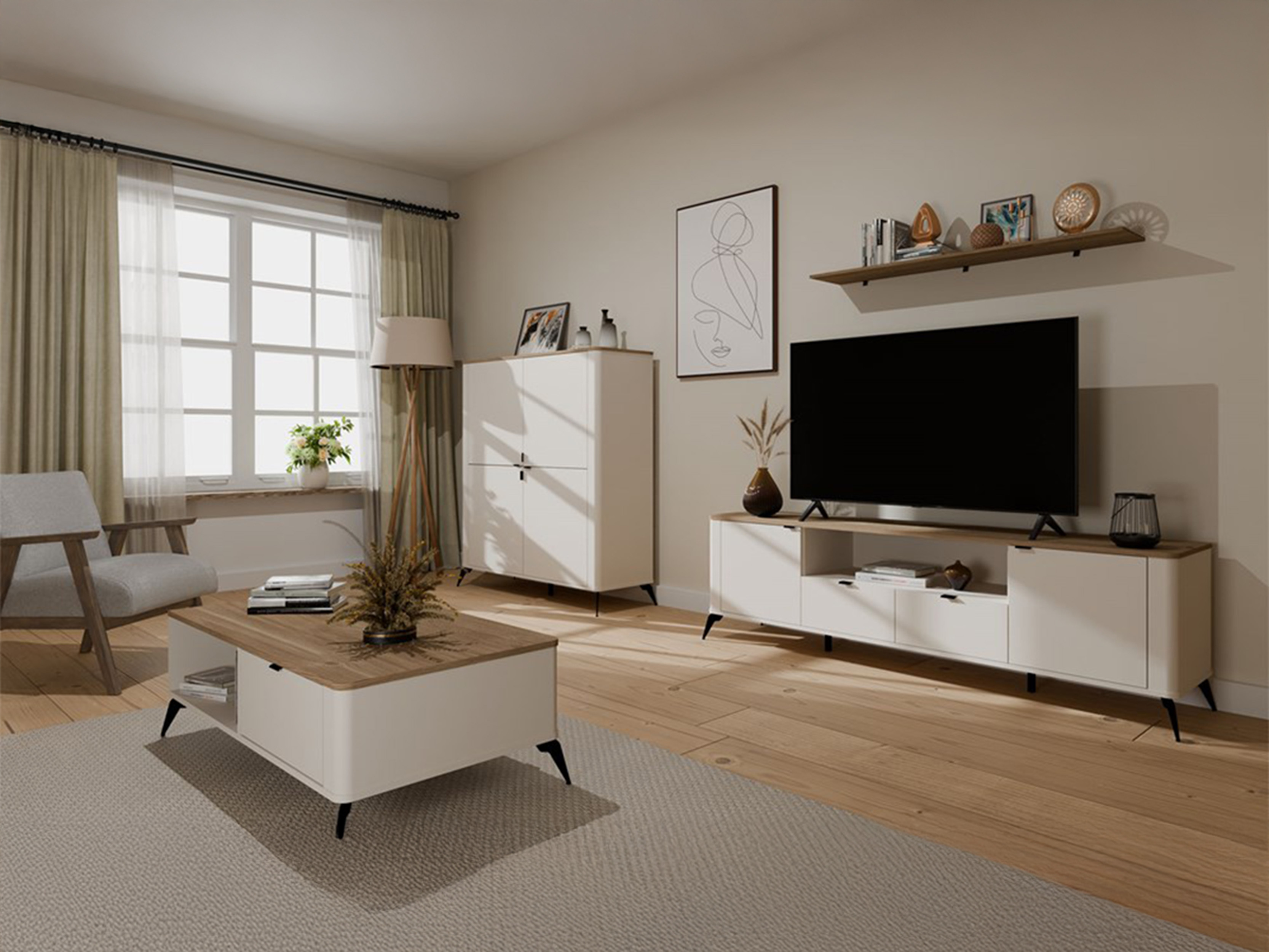 TV galds Soavie 108 (Kašmirs + Ozols)