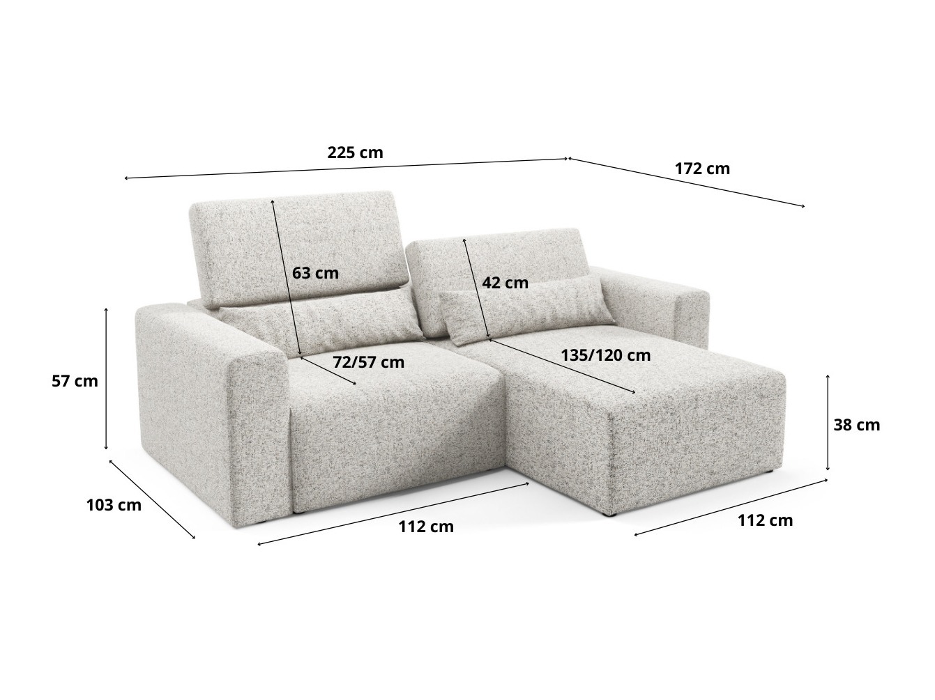 Moduļu stūra dīvāns Virorle 105 (Puente 11)