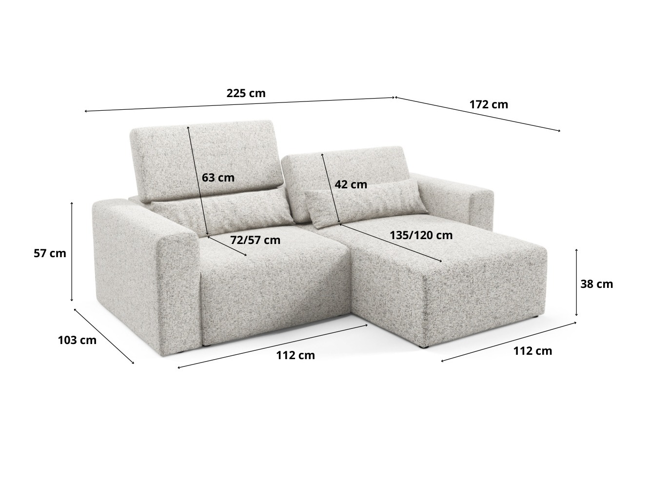 Moduļu stūra dīvāns Virorle 105 (Puente 92)