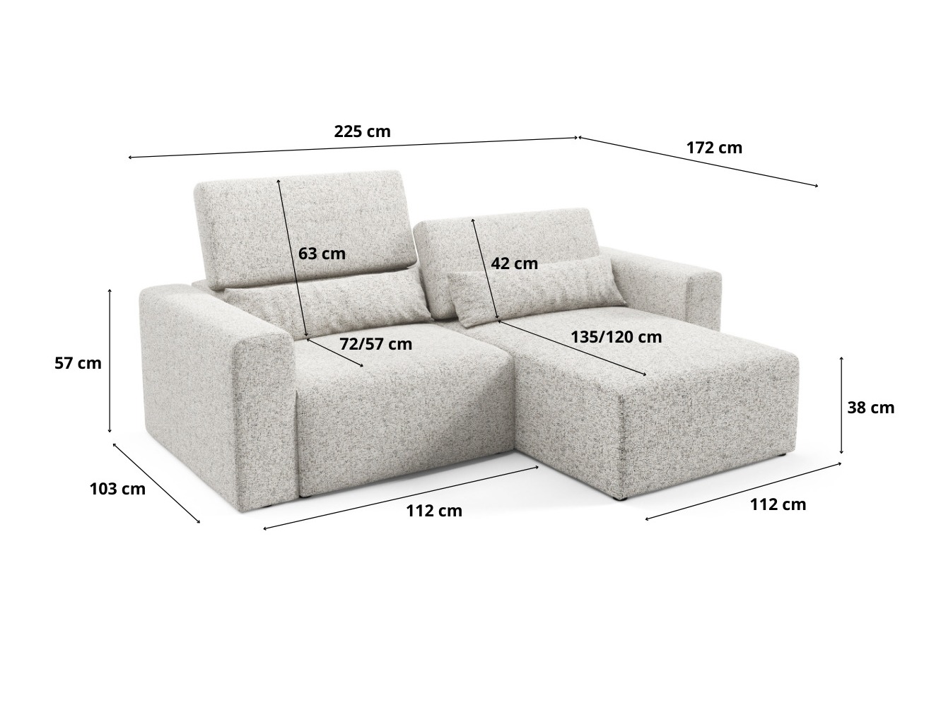 Moduļu stūra dīvāns Virorle 105 (Puente 80)